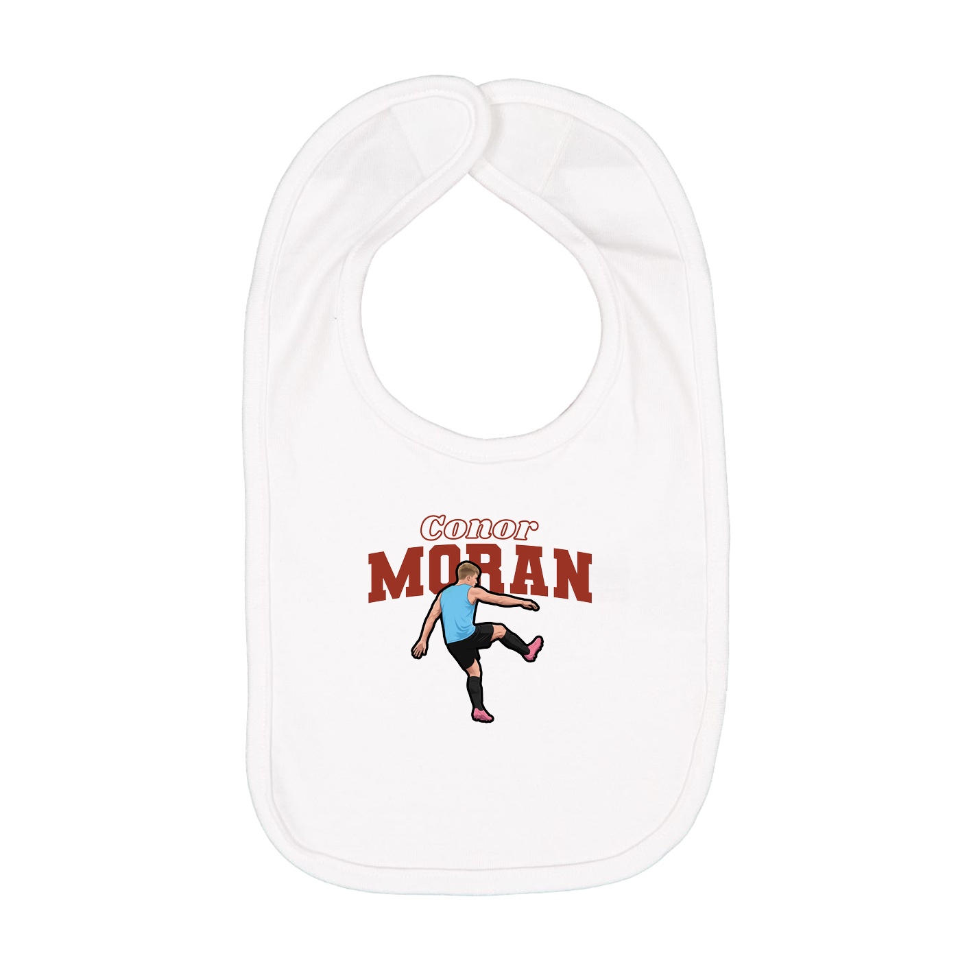 Infant Bib — Name Arch in White