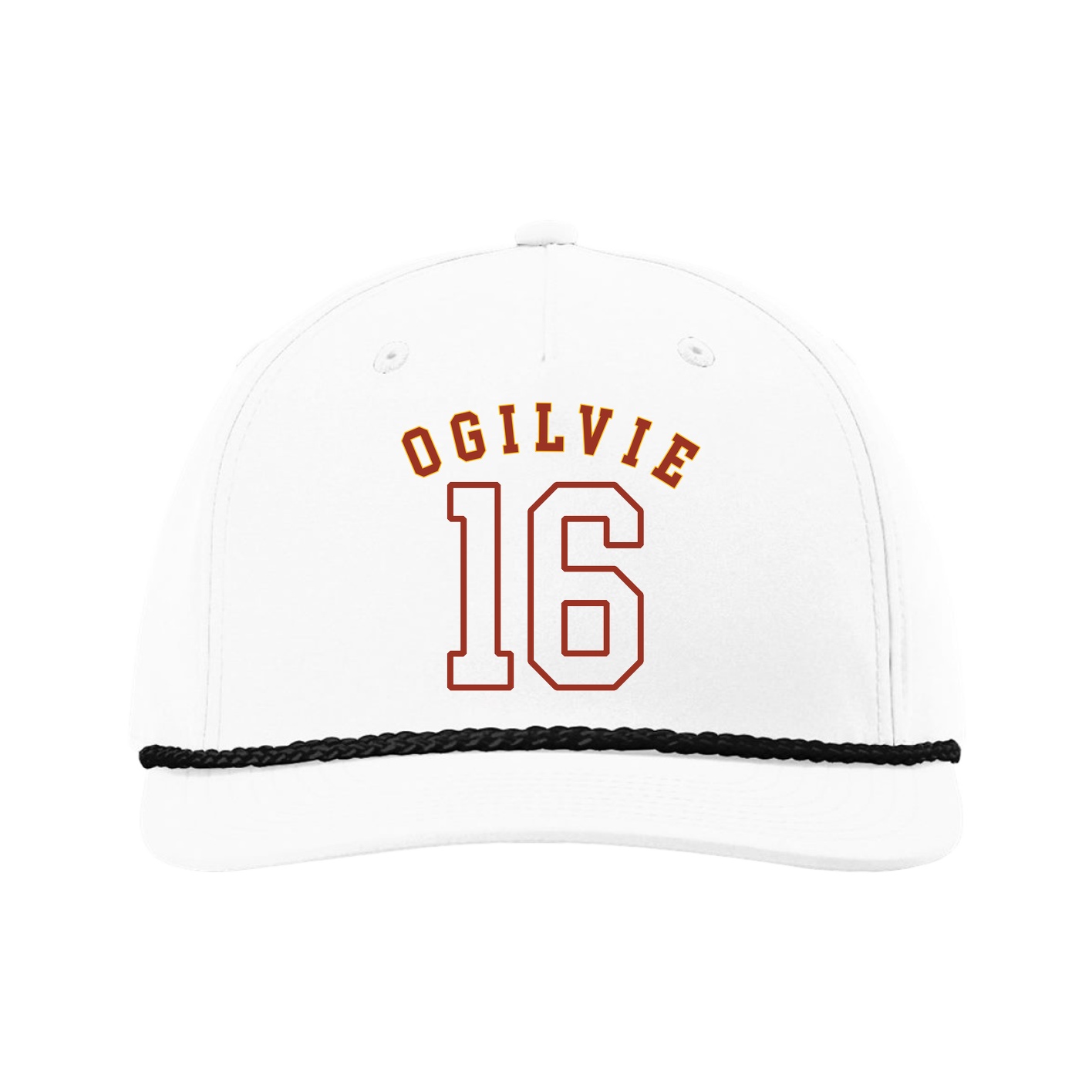 Five-Panel Classic Rope Cap — Shirsey Arch in White