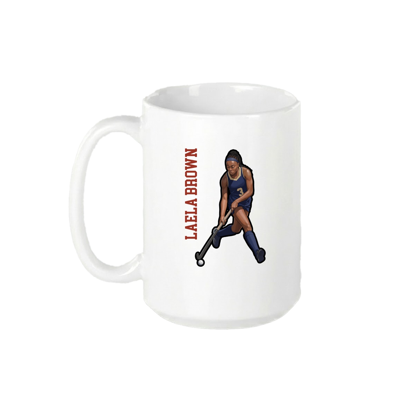 15oz Coffee Mug — Name Vertical in White