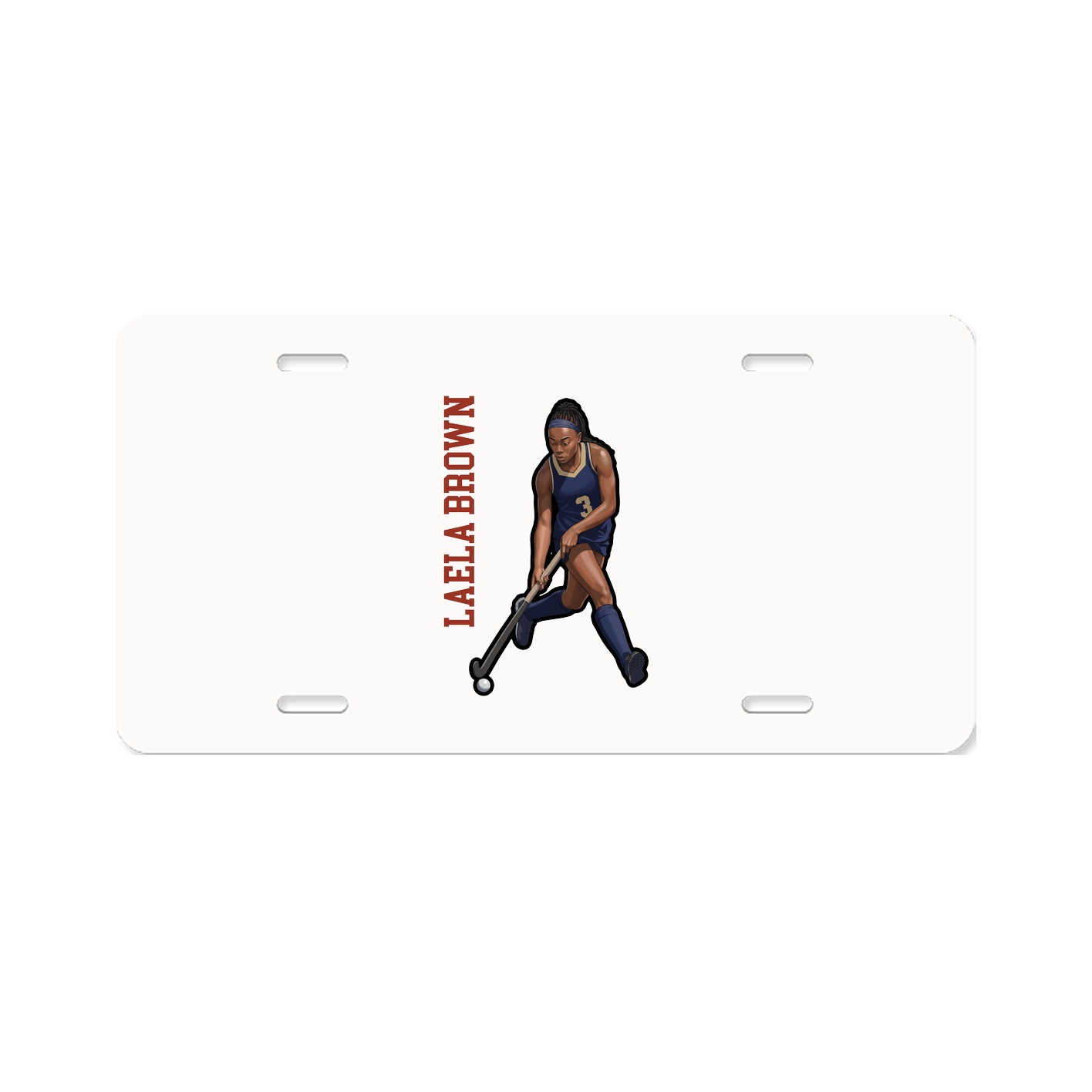License Plate — Name Vertical in Classic