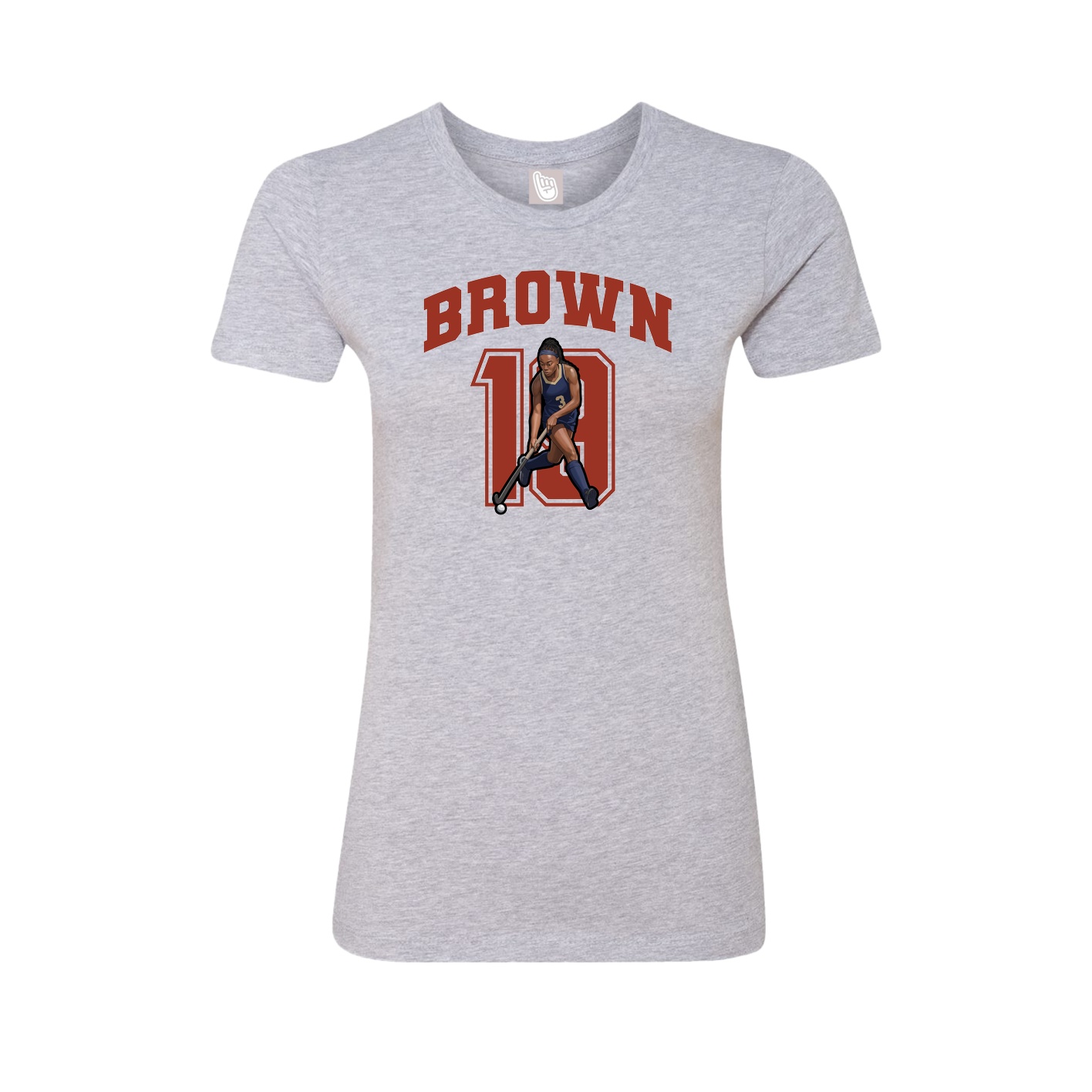 Fitted Women's Tee — Number in Grey