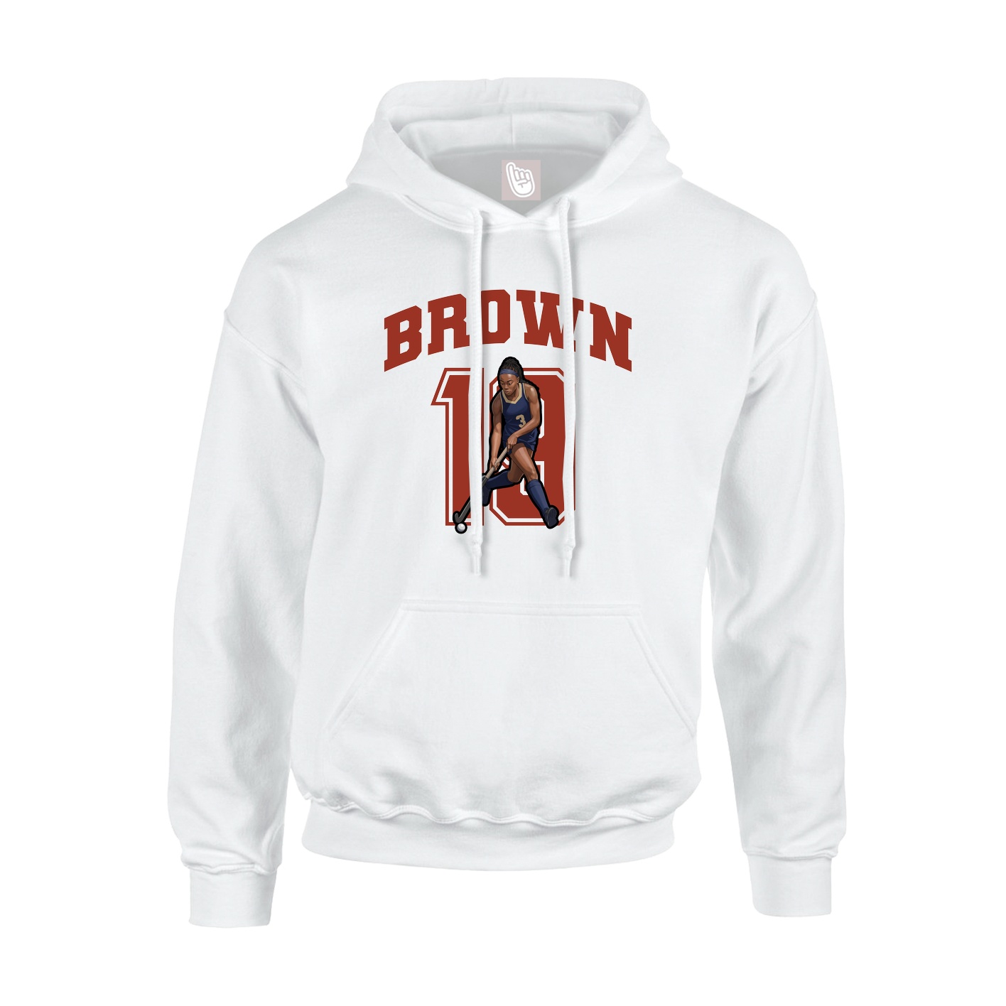 Hoodie — Number in White