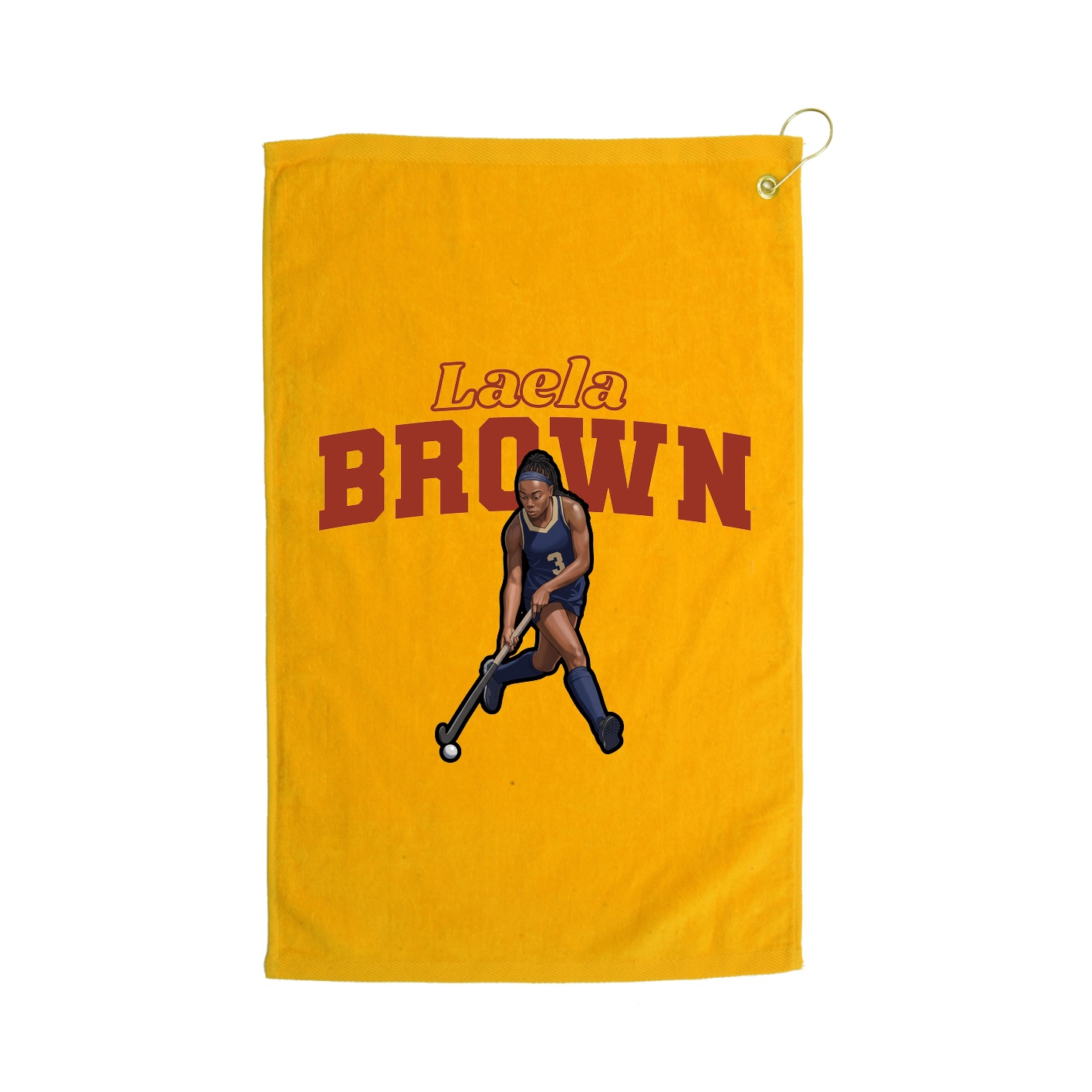 Golf Towel — Name Arch in Gold