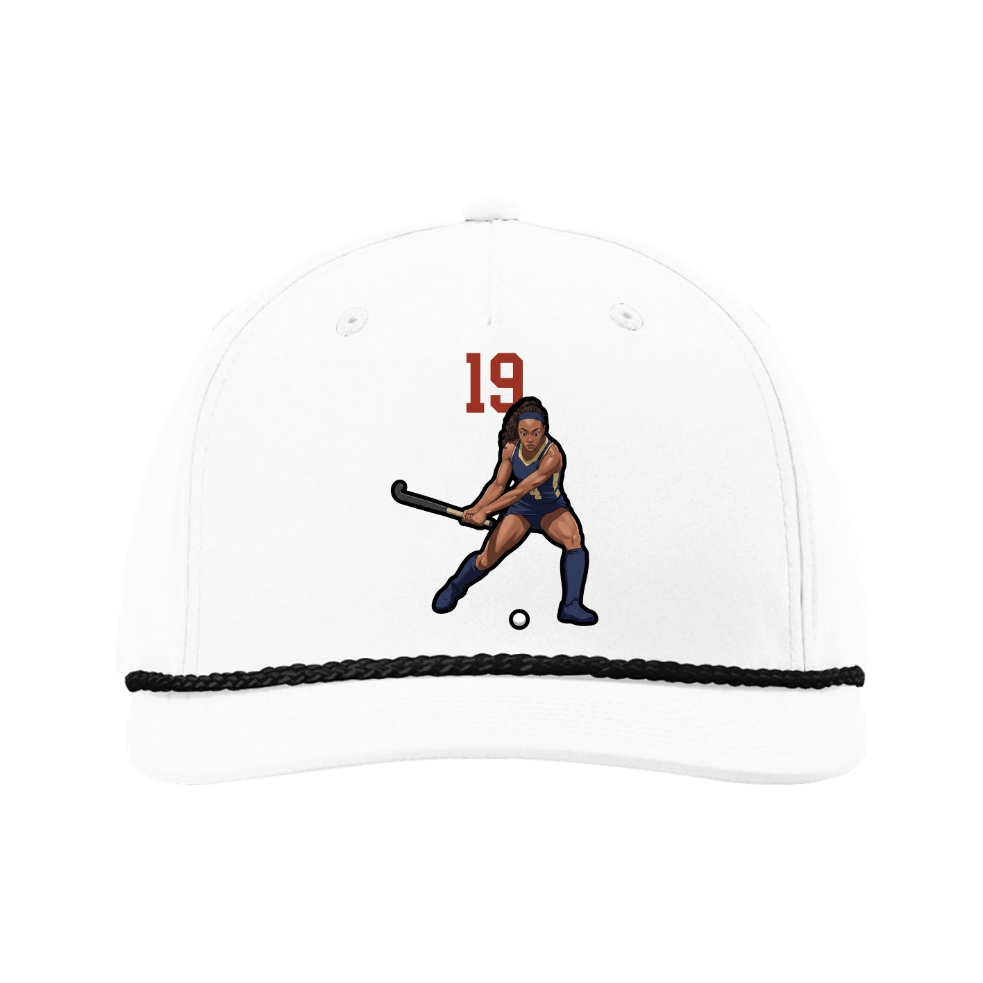 Five-Panel Classic Rope Cap — Number Top in White