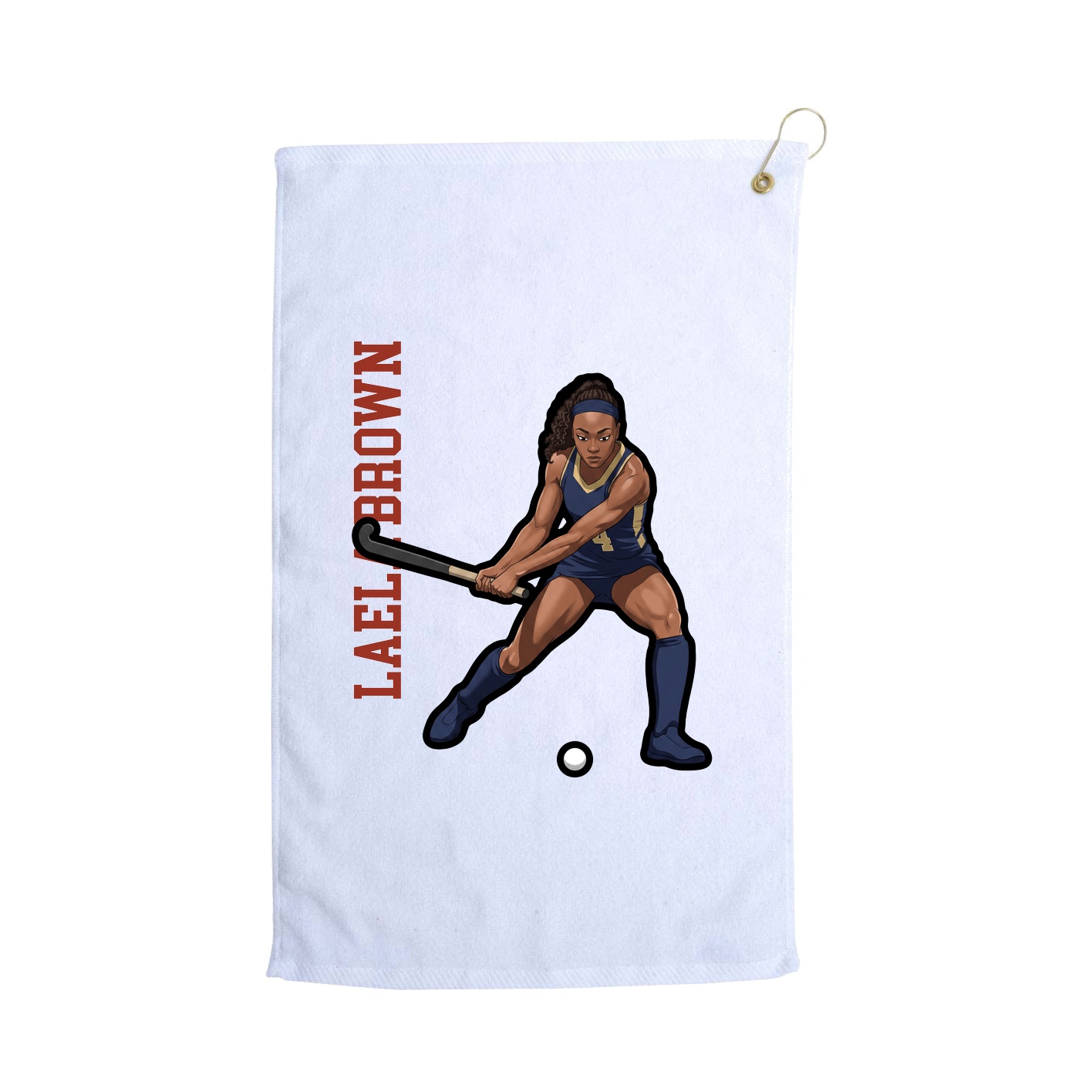 Golf Towel — Name Vertical in White
