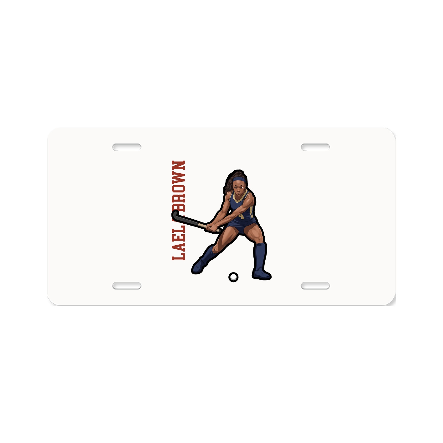License Plate — Name Vertical in Classic