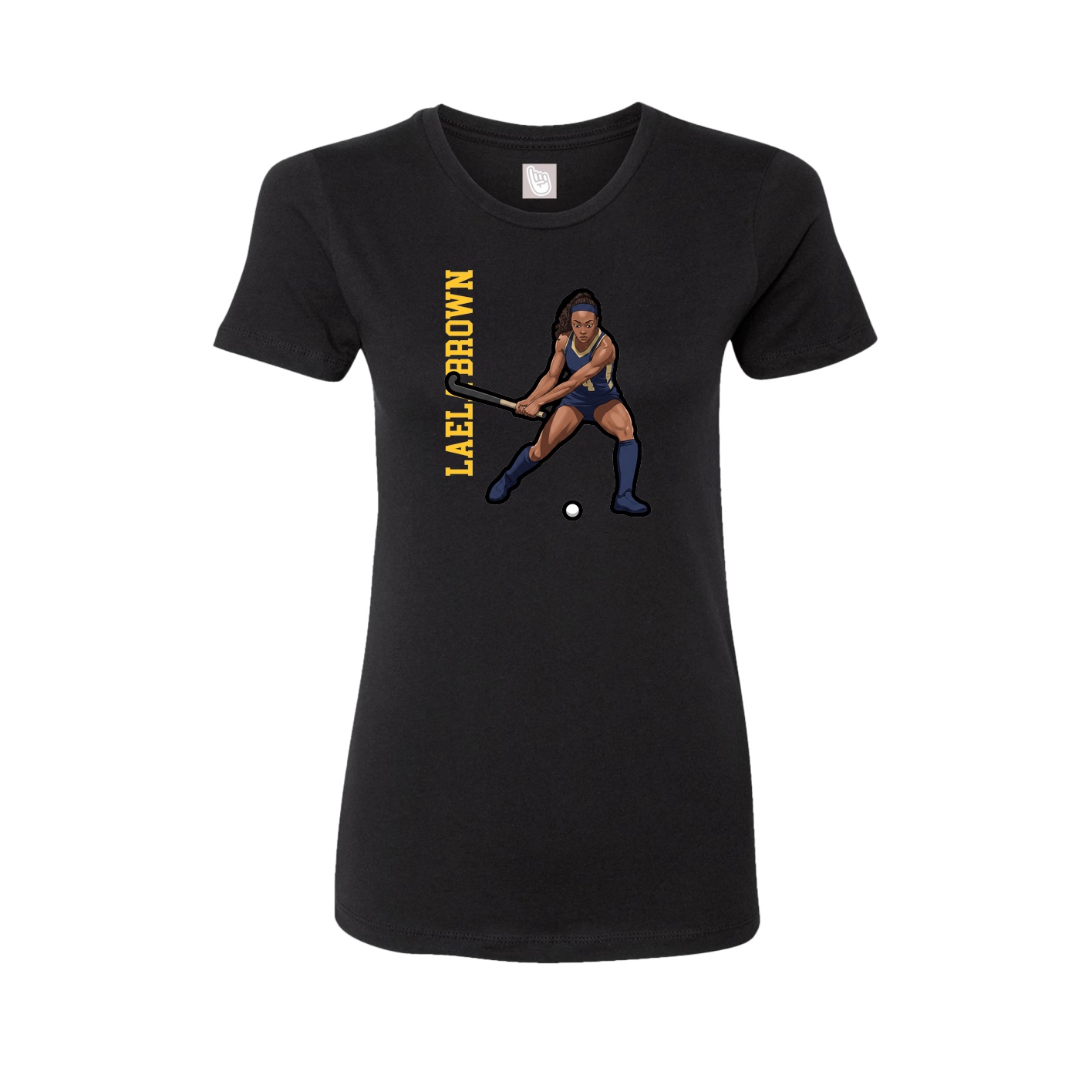 Fitted Women's Tee — Name Vertical in Black