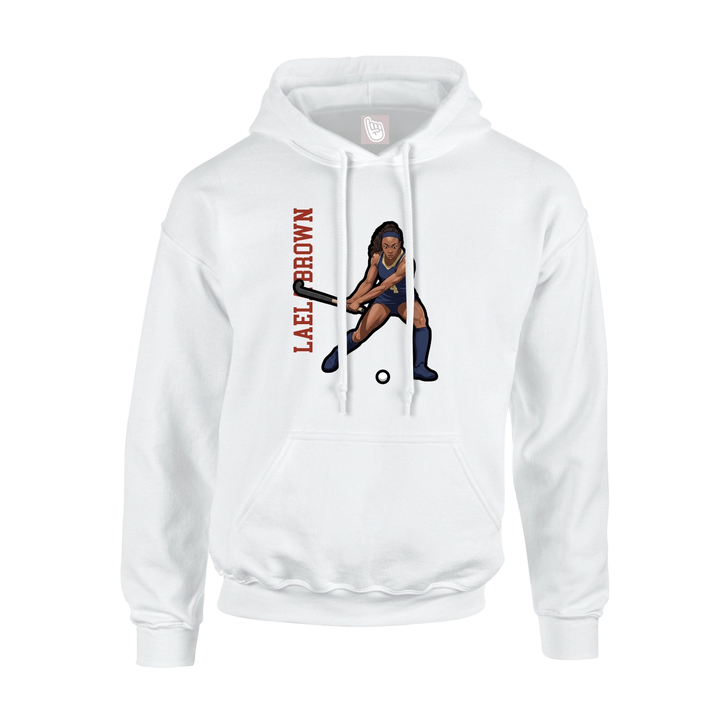Youth Hoodie — Name Vertical in White