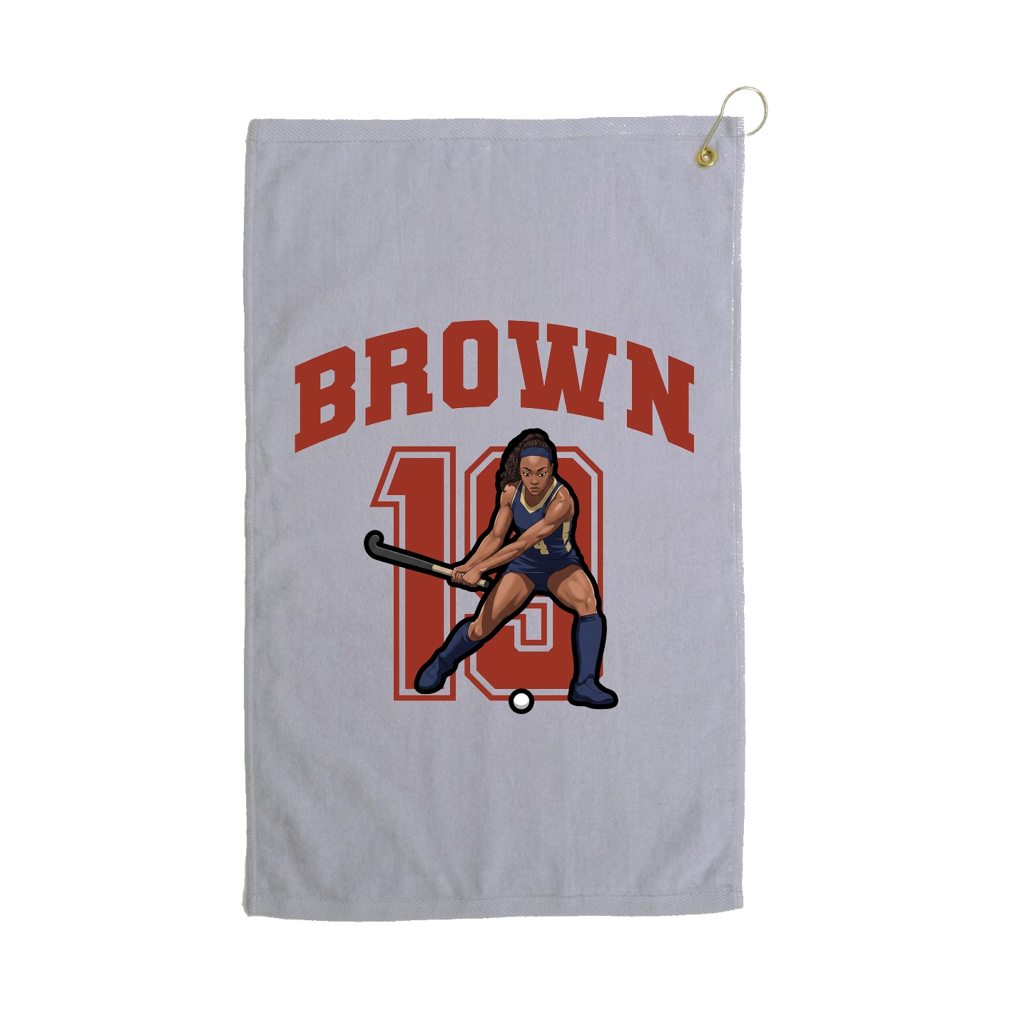 Golf Towel — Number in Grey