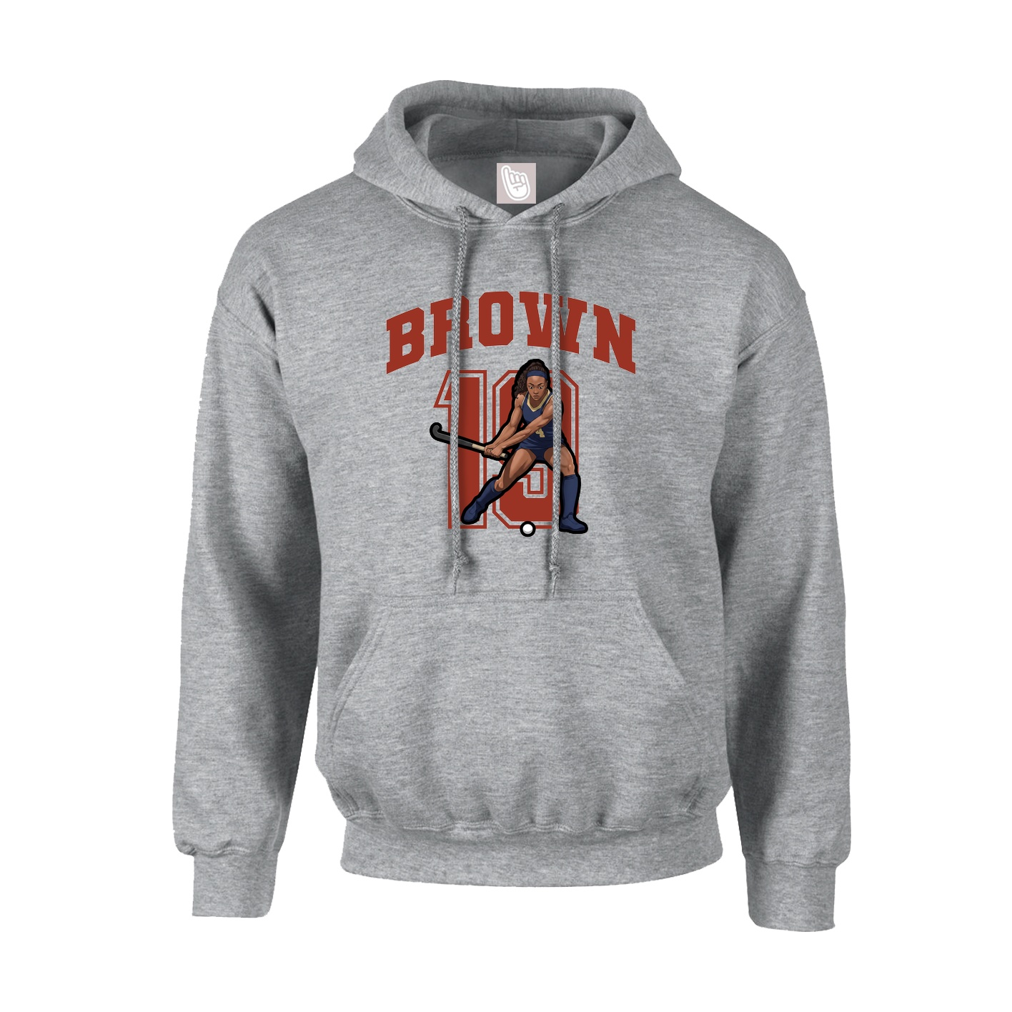 Youth Hoodie — Number in Grey