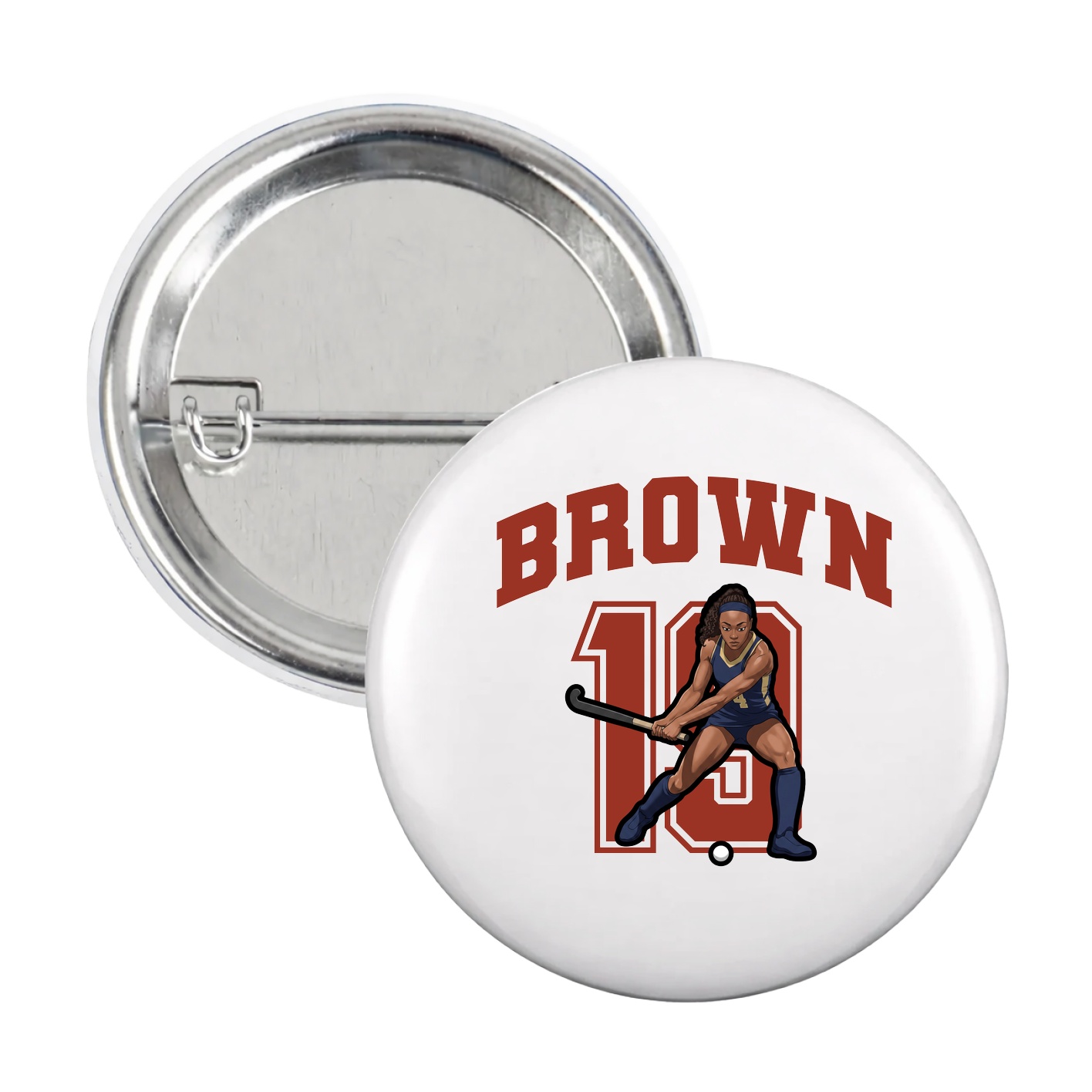 Game Day Button — Number in White