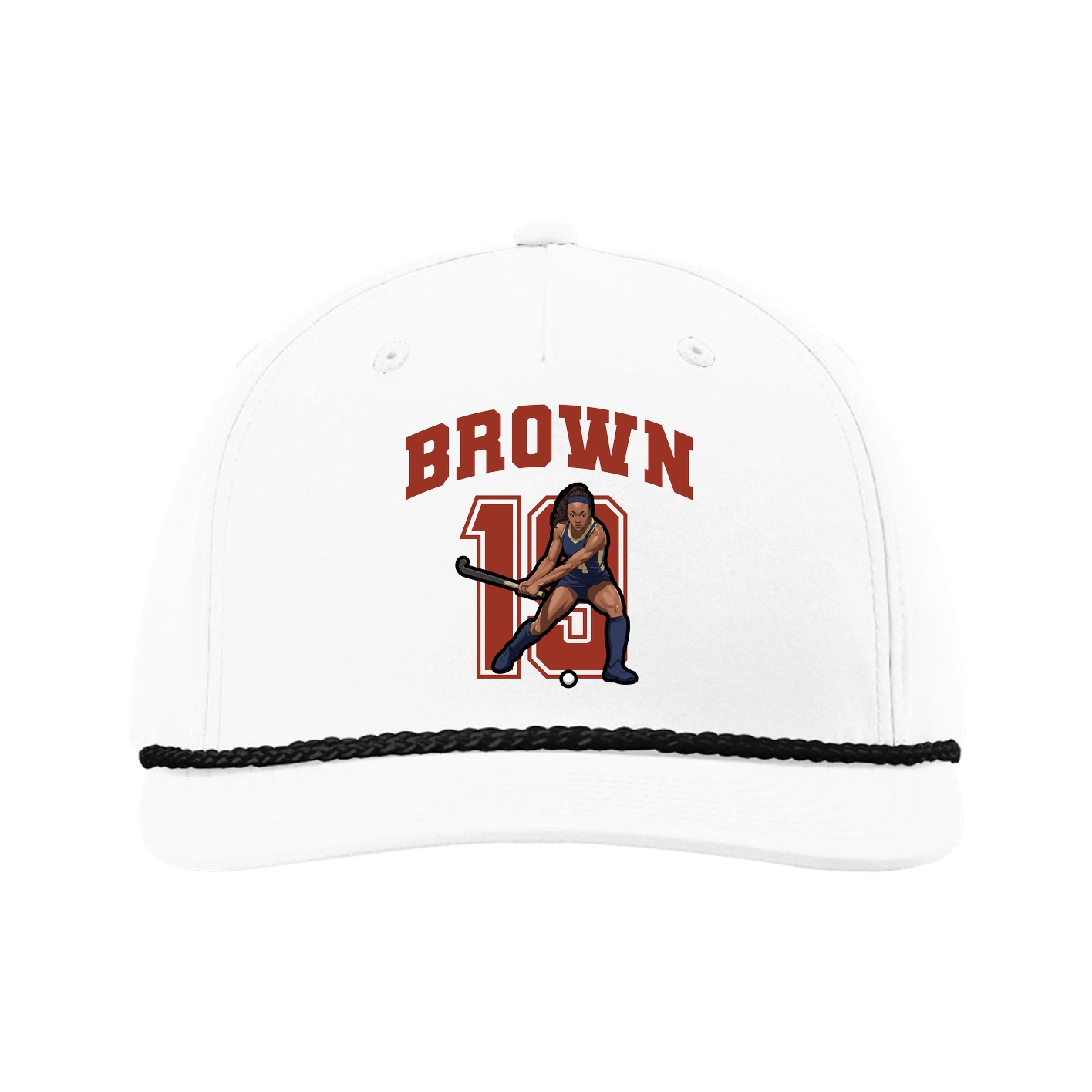 Five-Panel Classic Rope Cap — Number in White