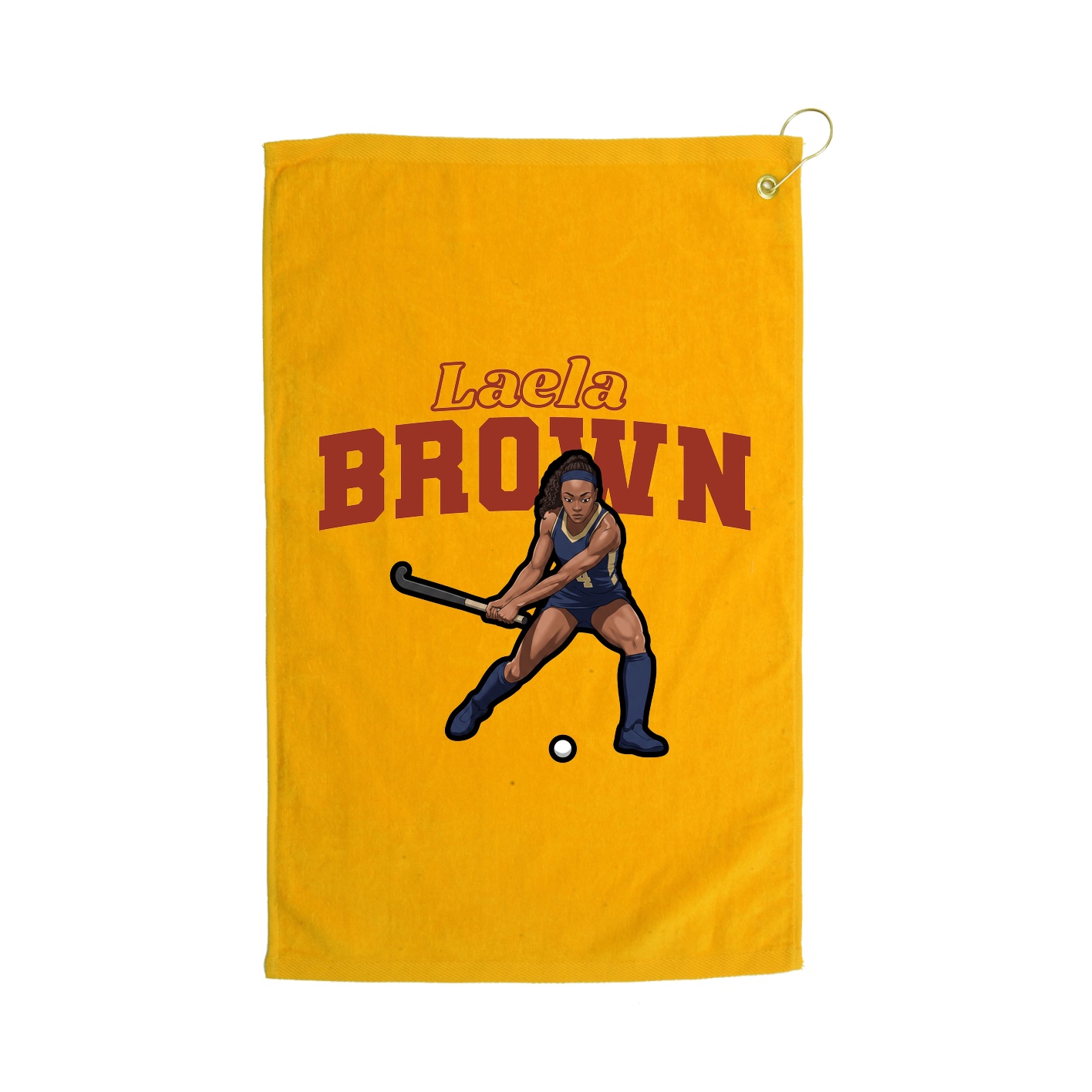 Golf Towel — Name Arch in Gold