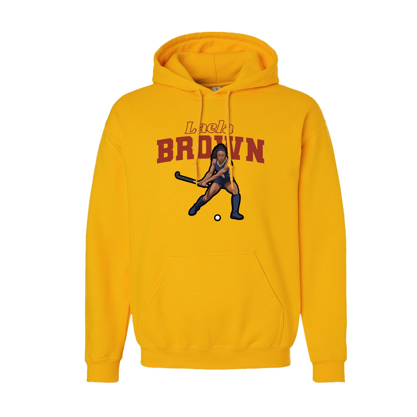 Youth Hoodie — Name Arch in Gold