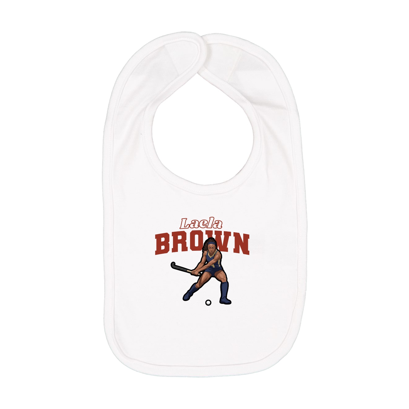 Infant Bib — Name Arch in White