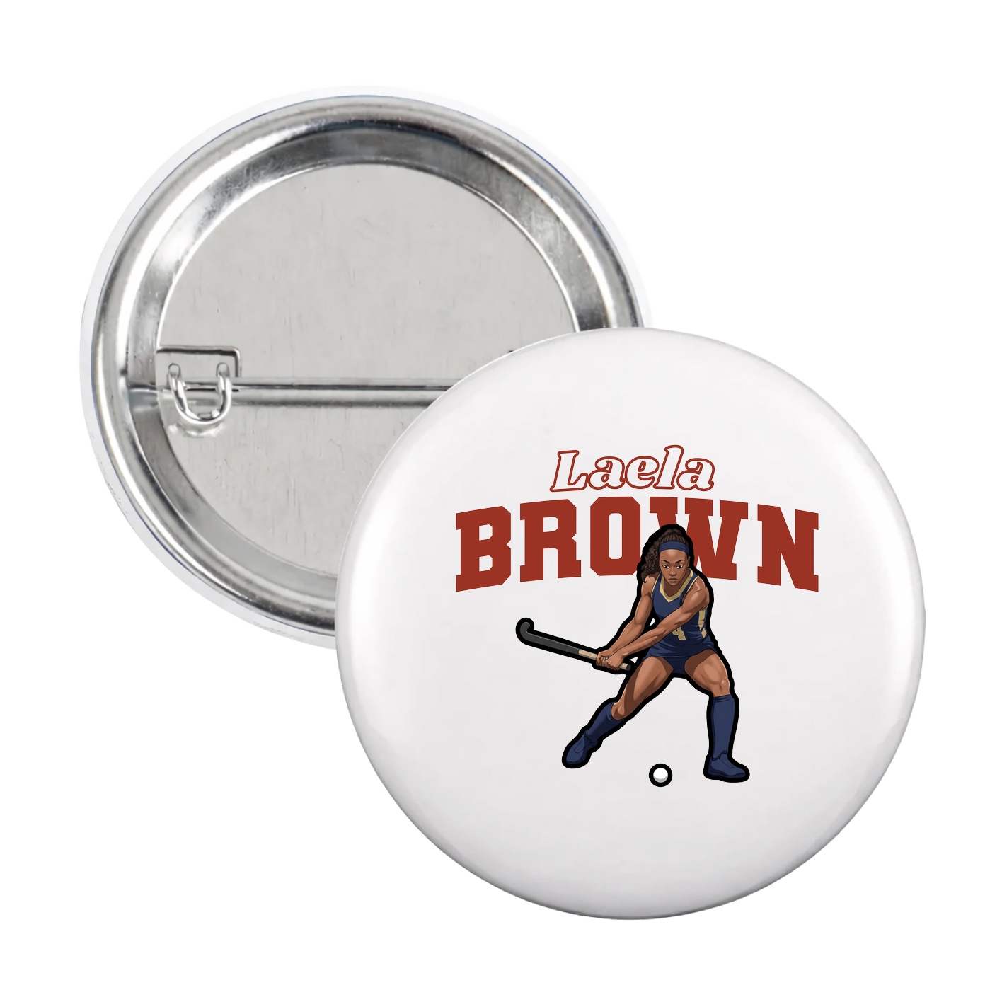 Game Day Button — Name Arch in White