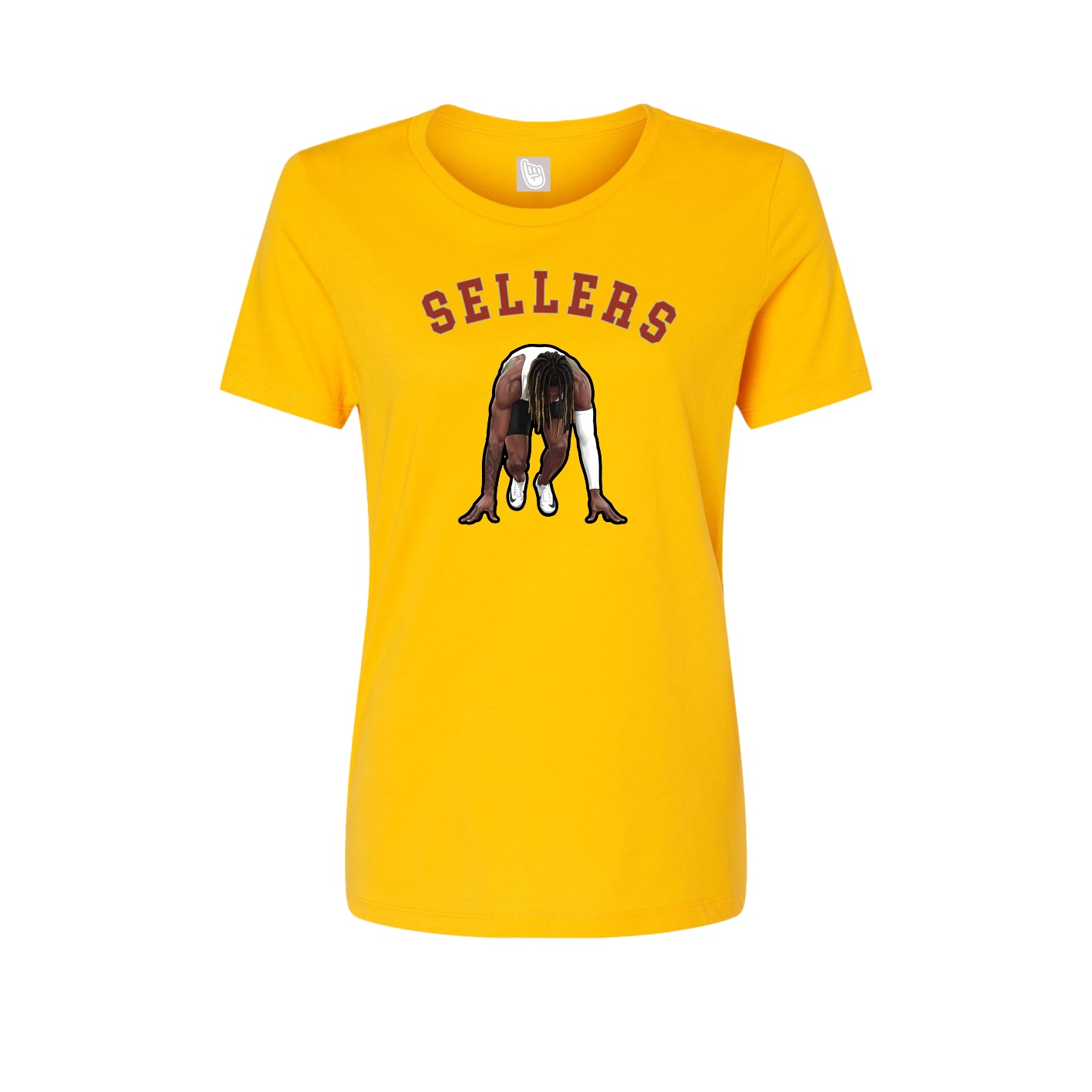 Fitted Women's Tee — Shirsey Arch in Gold