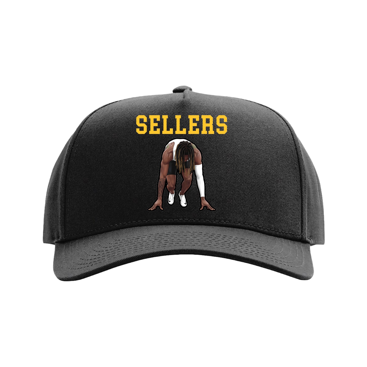 Full Fabric Five-Panel Champ Cap — Shirsey in Black