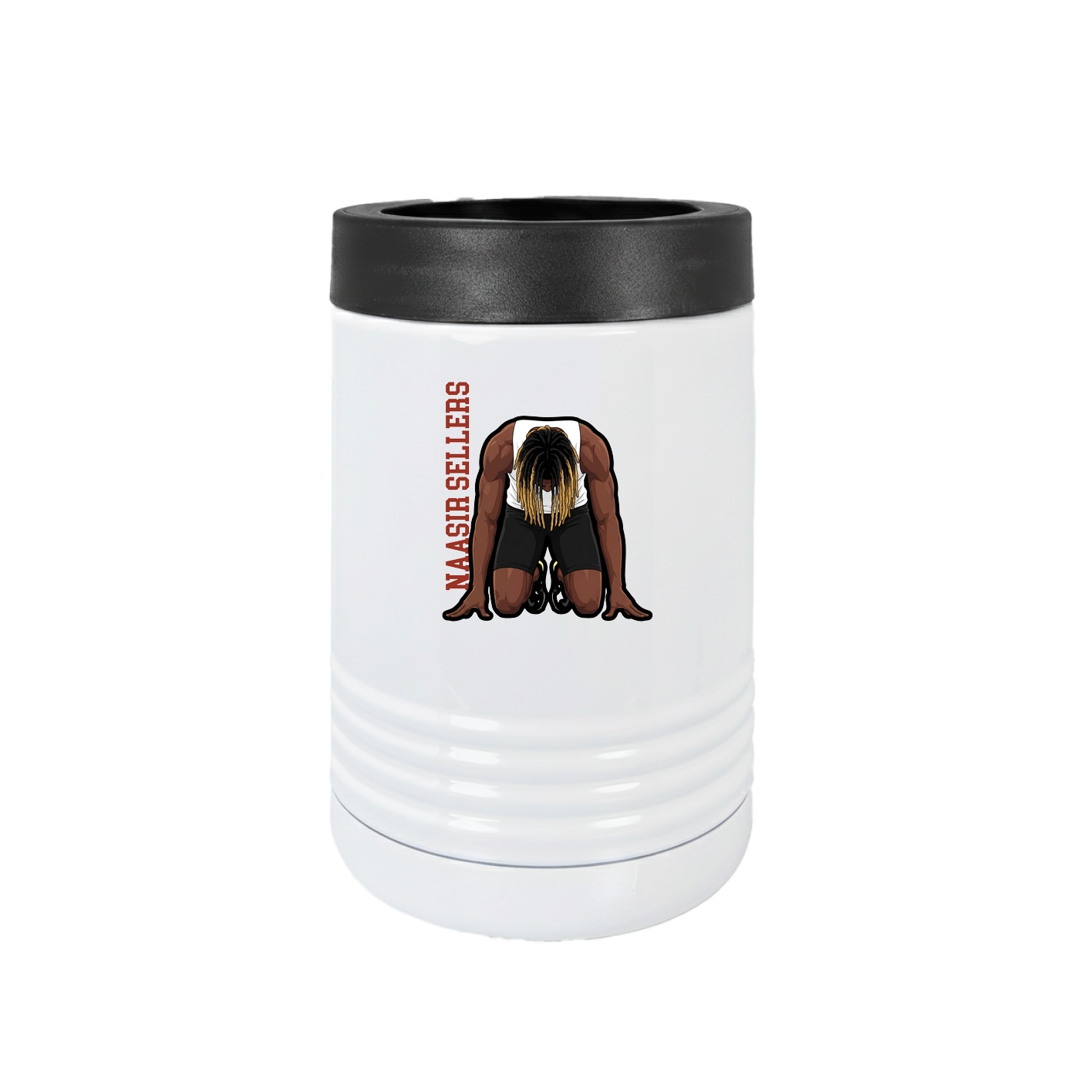 Beverage Holder — Name Vertical in White