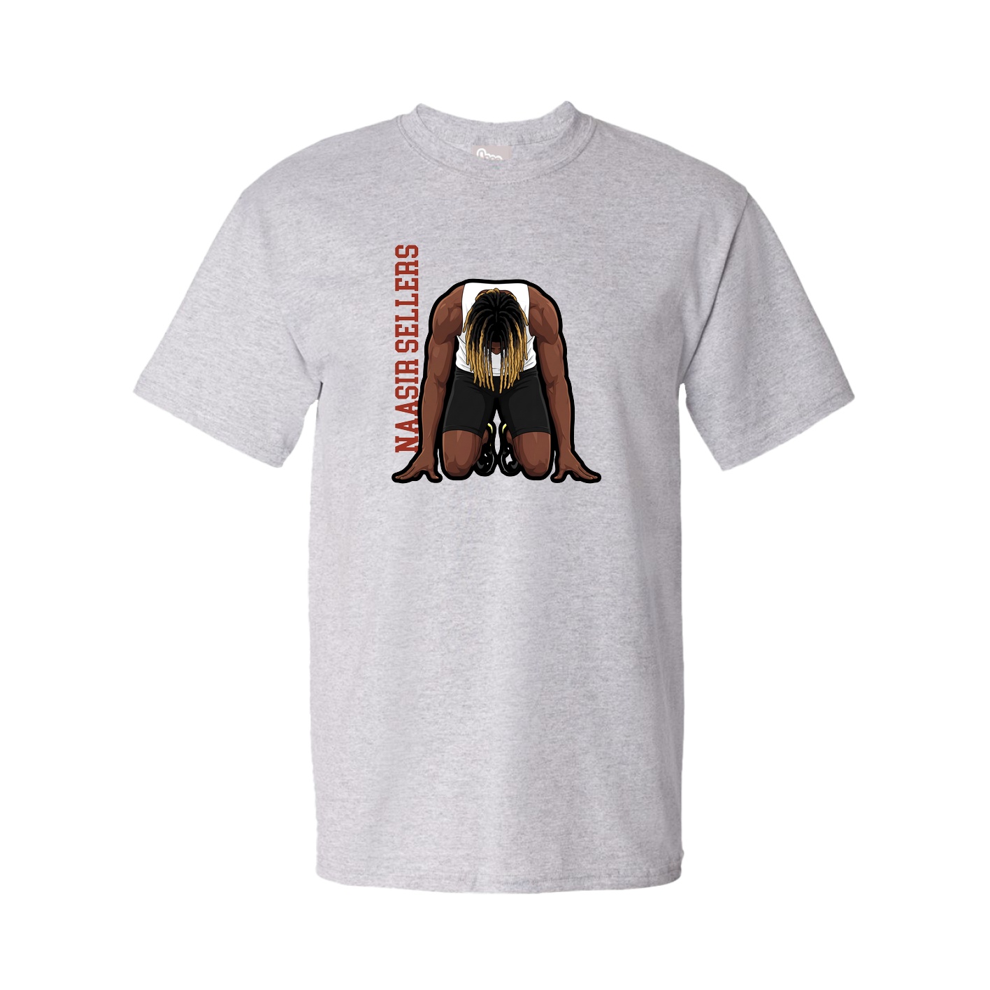 Tee — Name Vertical in Grey
