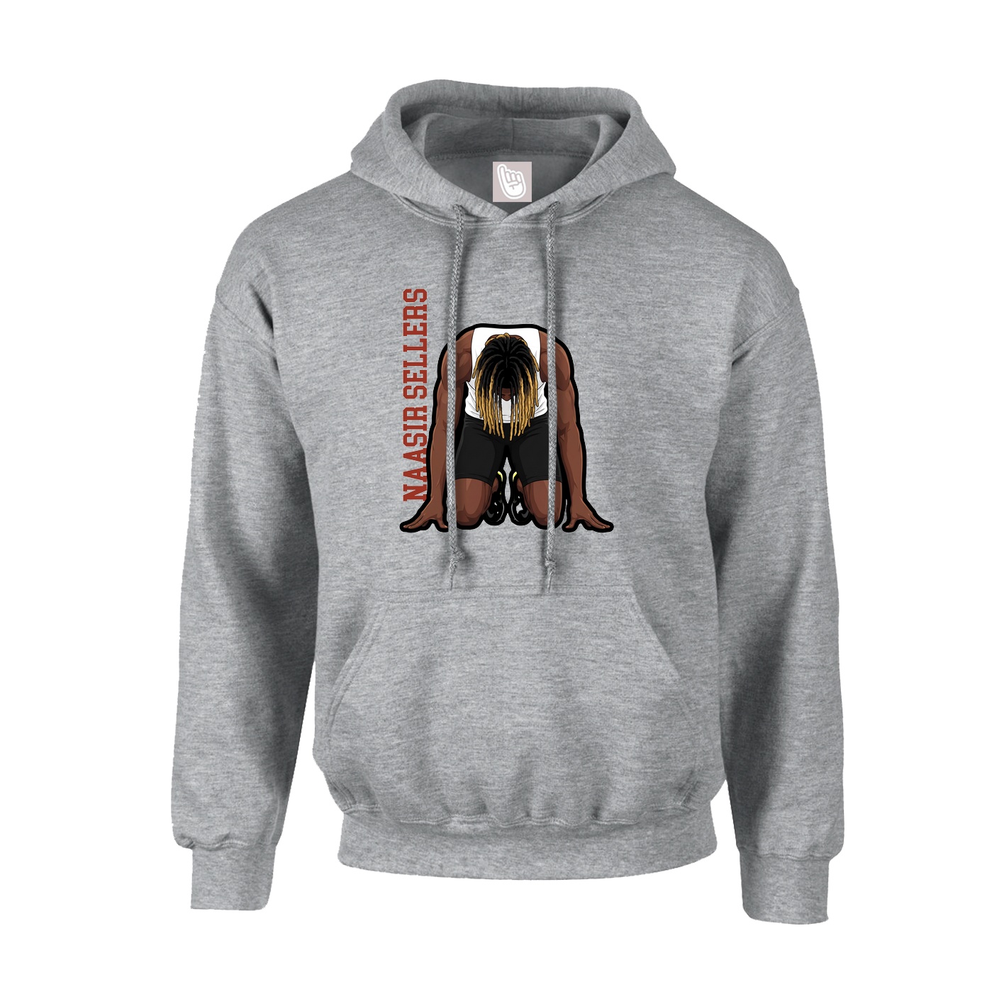 Youth Hoodie — Name Vertical in Grey