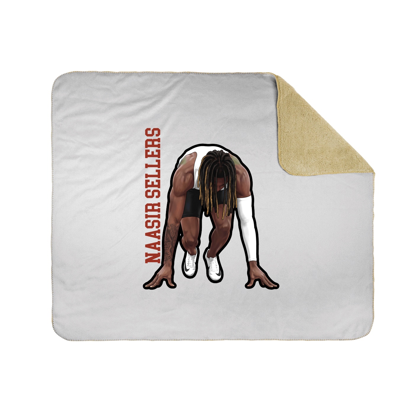 Throw Blanket — Name Vertical in White