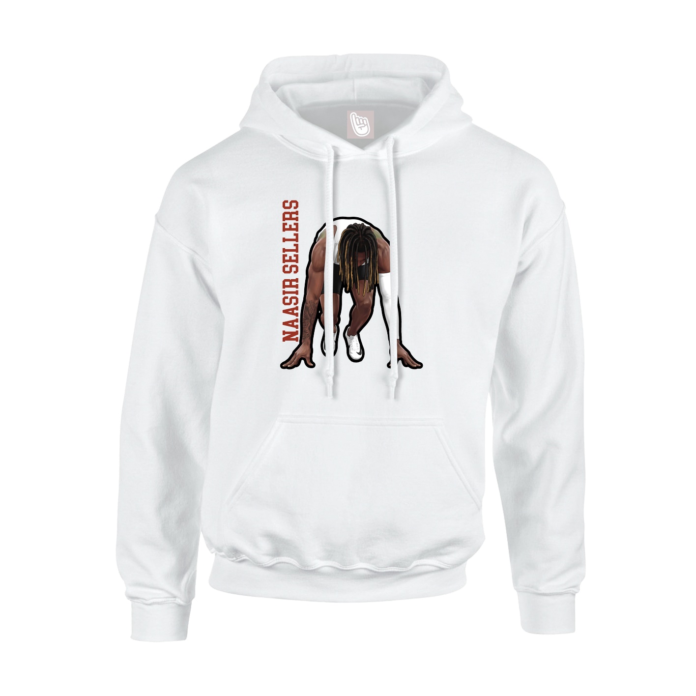 Hoodie — Name Vertical in White
