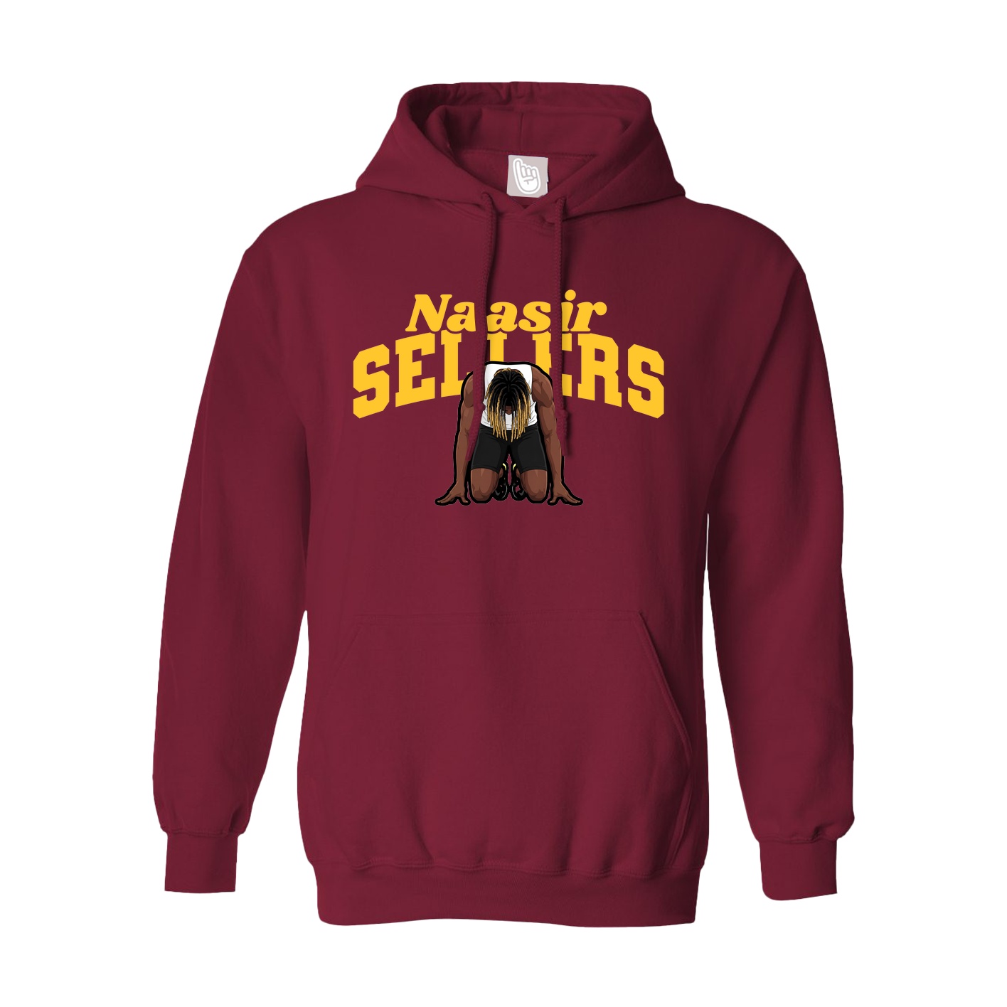 Hoodie — Signature Arch in Cardinal