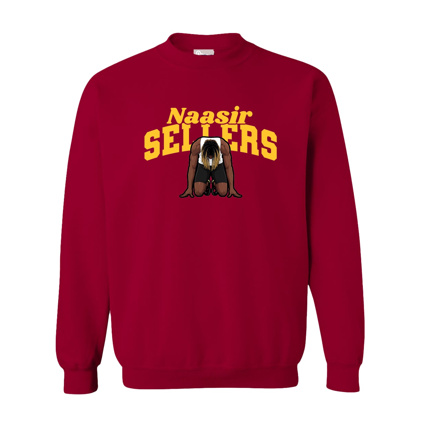 Fleece Crew — Signature Arch in Cardinal