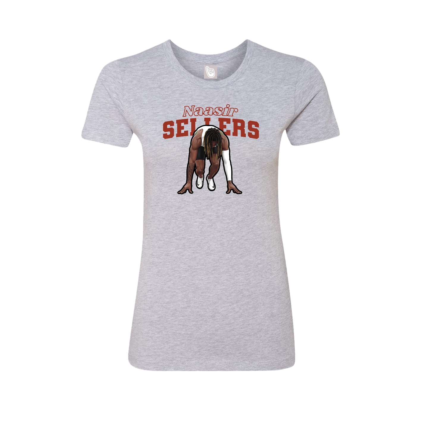 Fitted Women's Tee — Name Arch in Grey