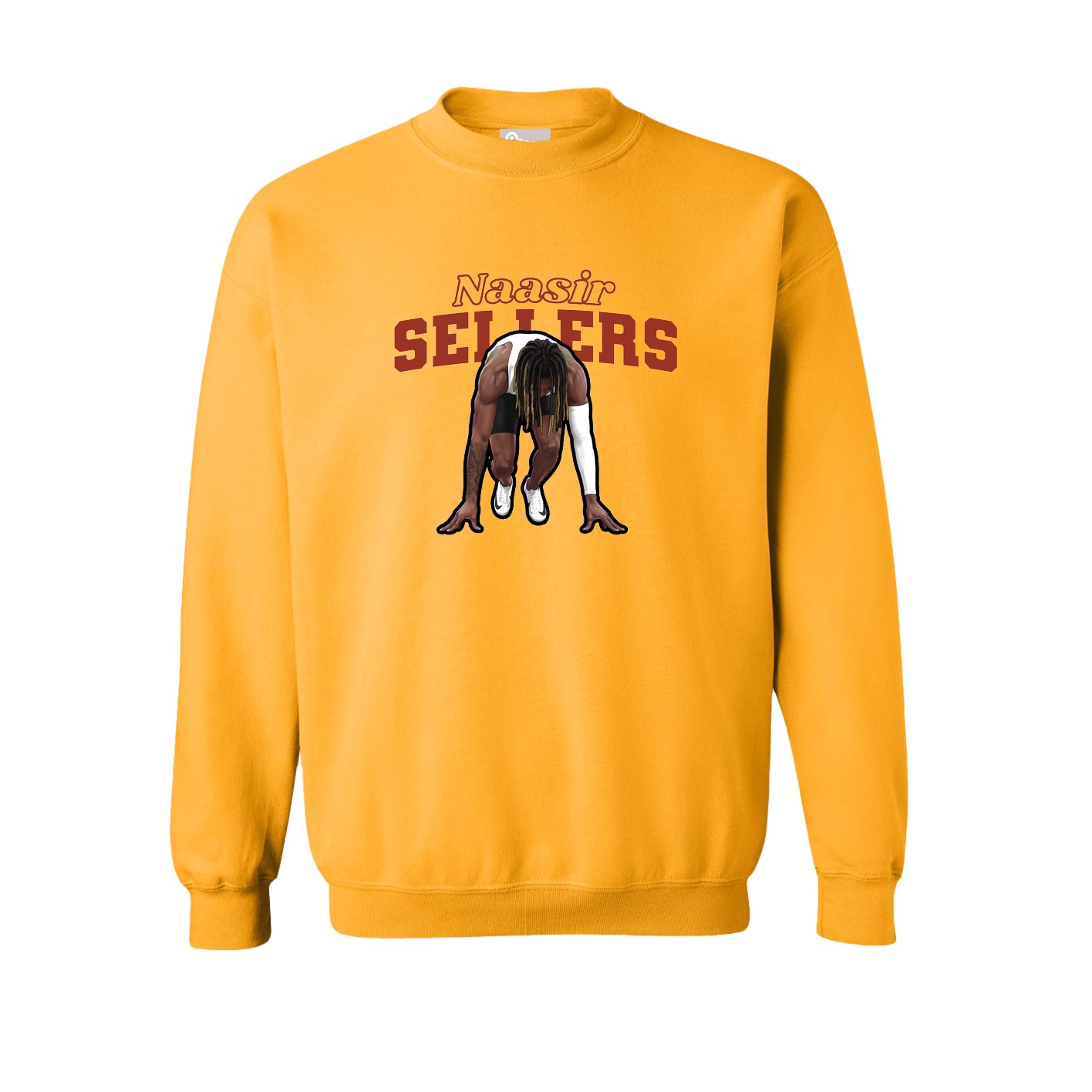 Fleece Crew — Name Arch in Gold