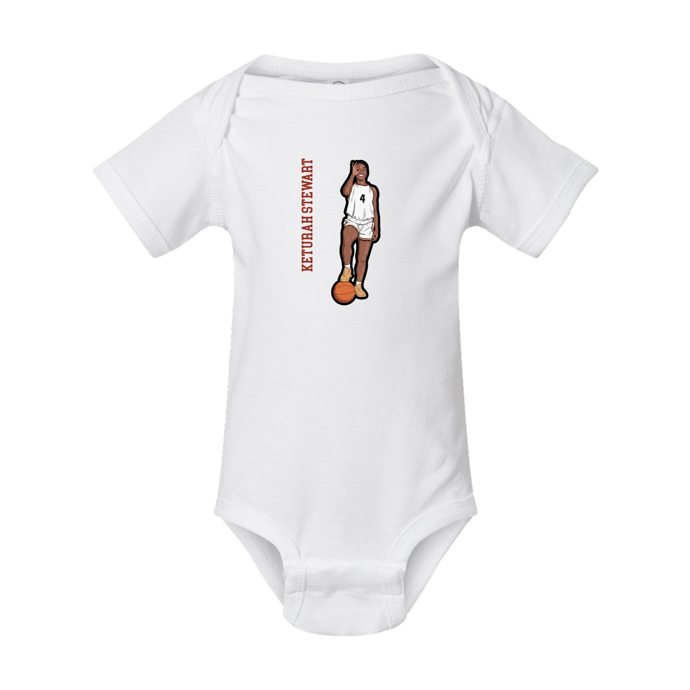 Baby Onesie — Name Vertical in White