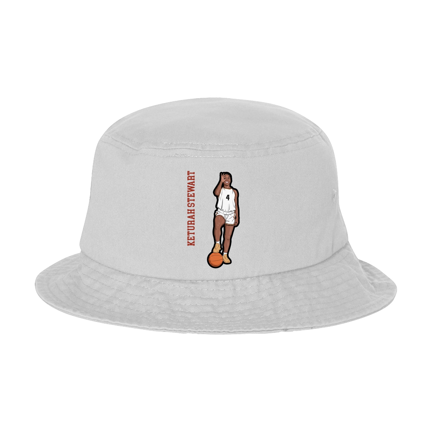 Bucket Cap — Name Vertical in White
