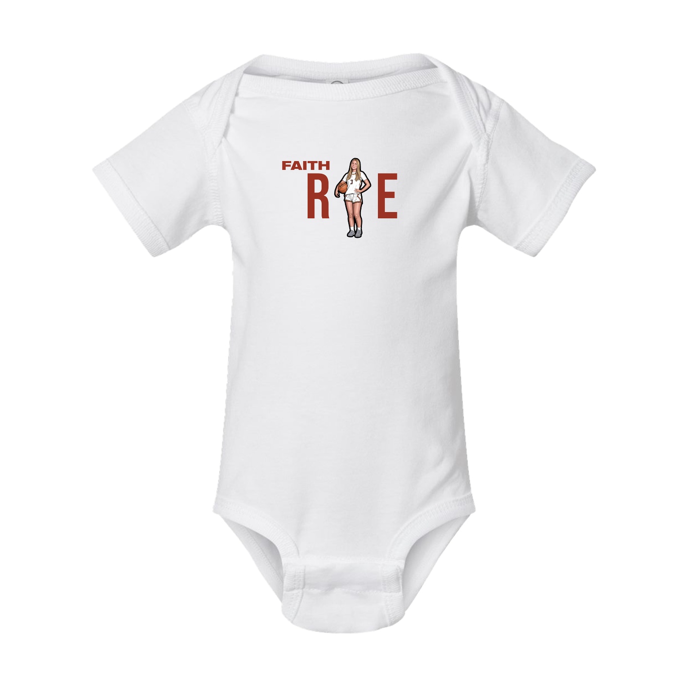 Baby Onesie — Player Name in White