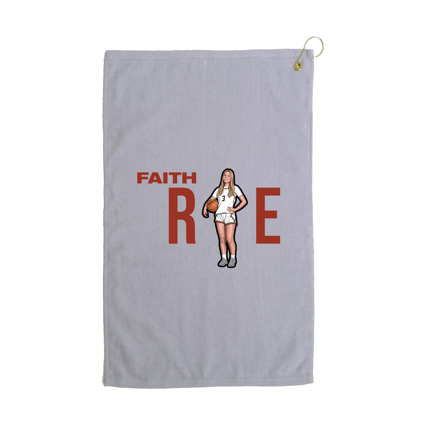 Golf Towel — Player Name in Grey