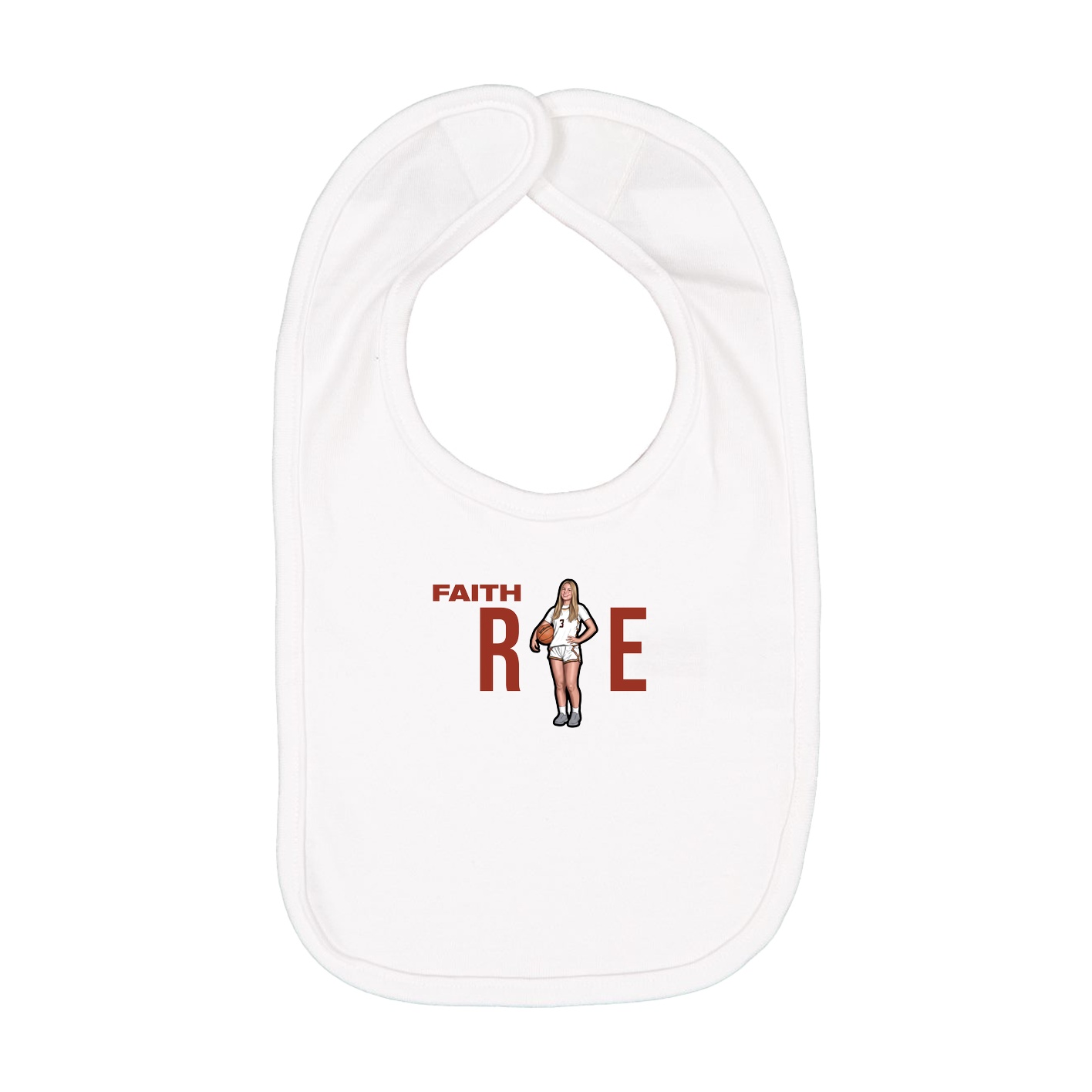 Infant Bib — Player Name in White