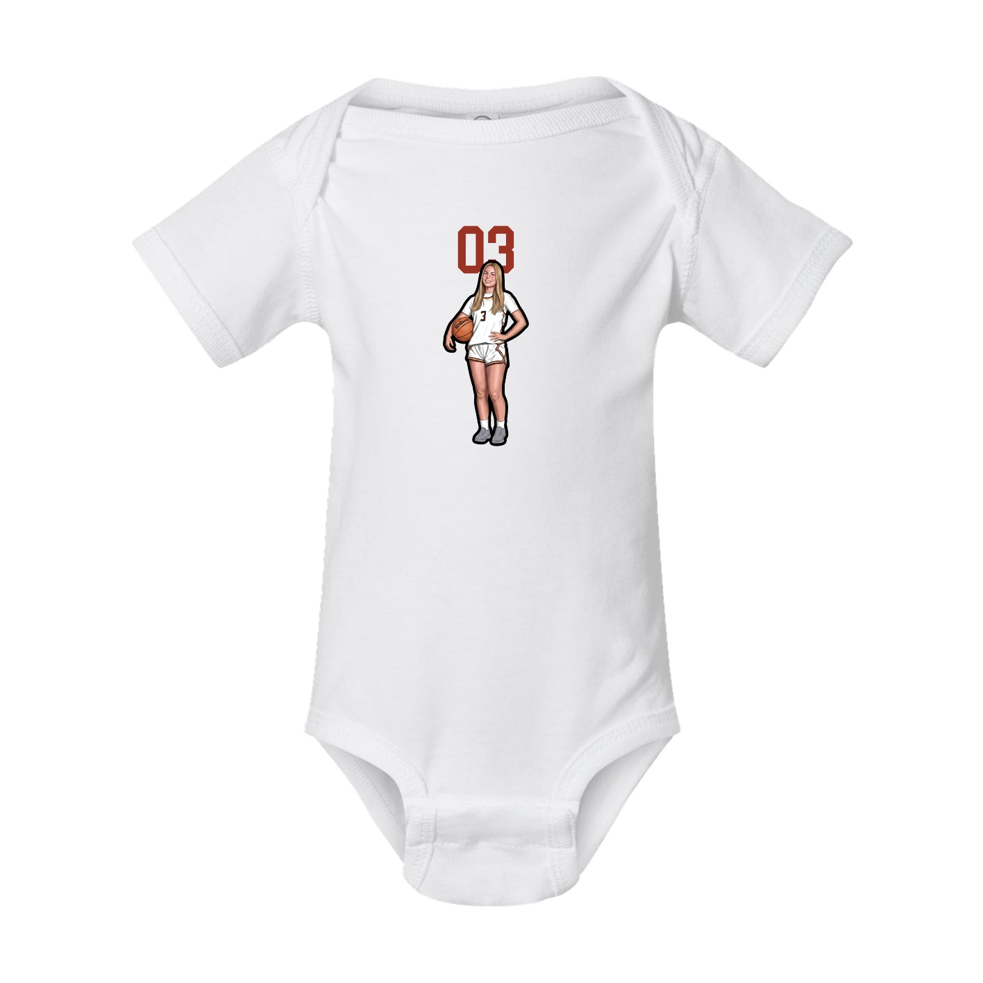 Baby Onesie — Number Top in White