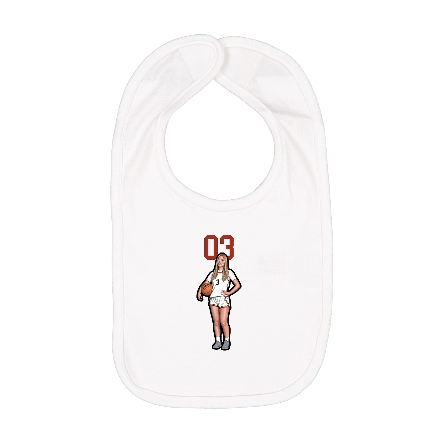 Infant Bib — Number Top in White