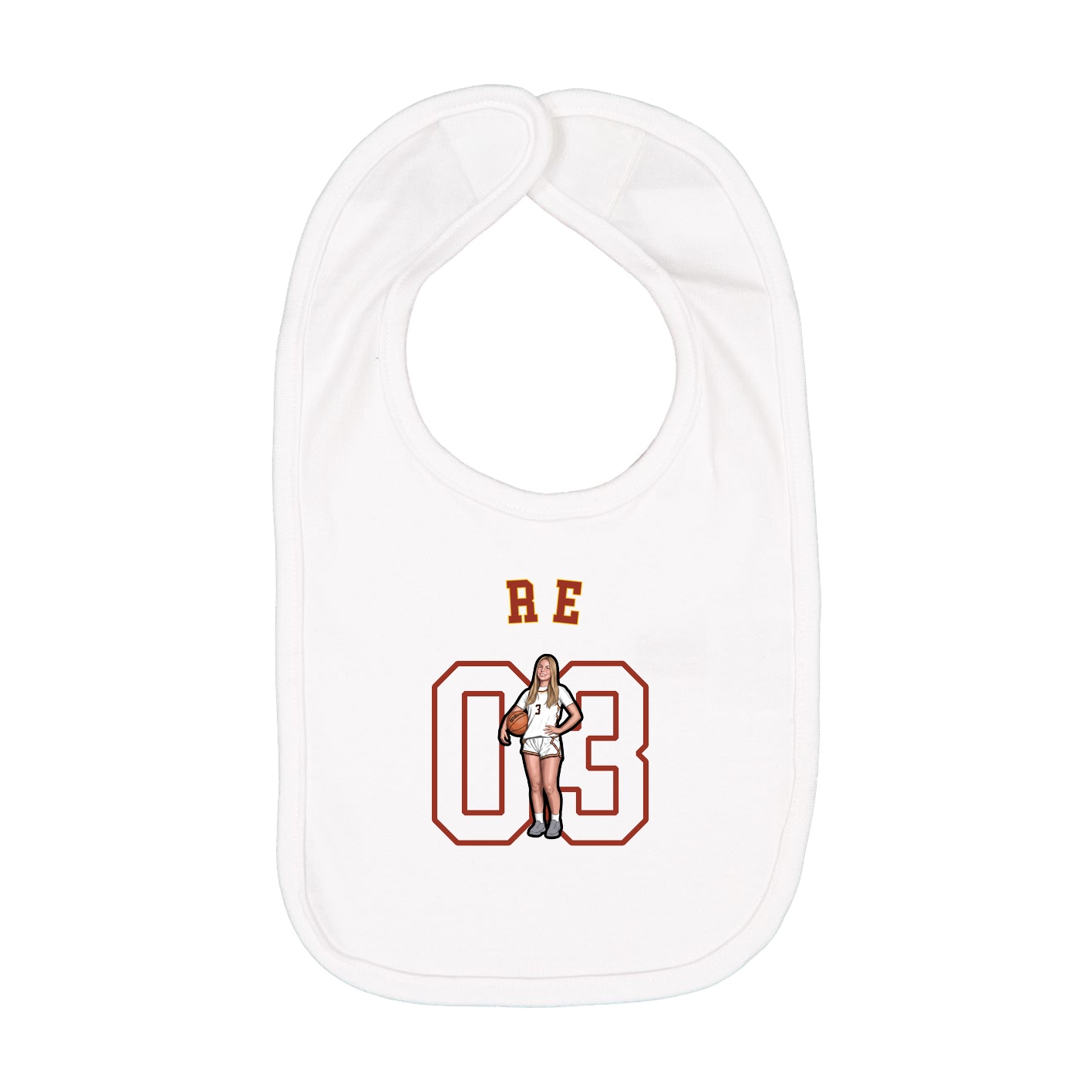 Infant Bib — Shirsey Arch in White