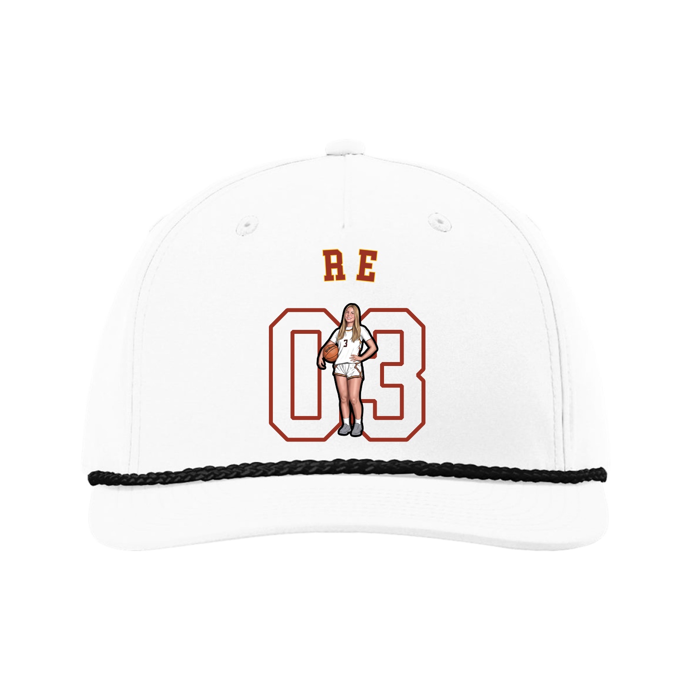 Five-Panel Classic Rope Cap — Shirsey Arch in White