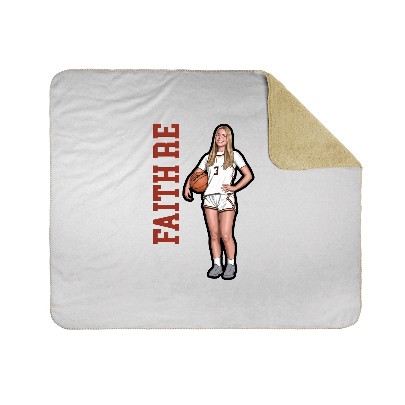 Throw Blanket — Name Vertical in White