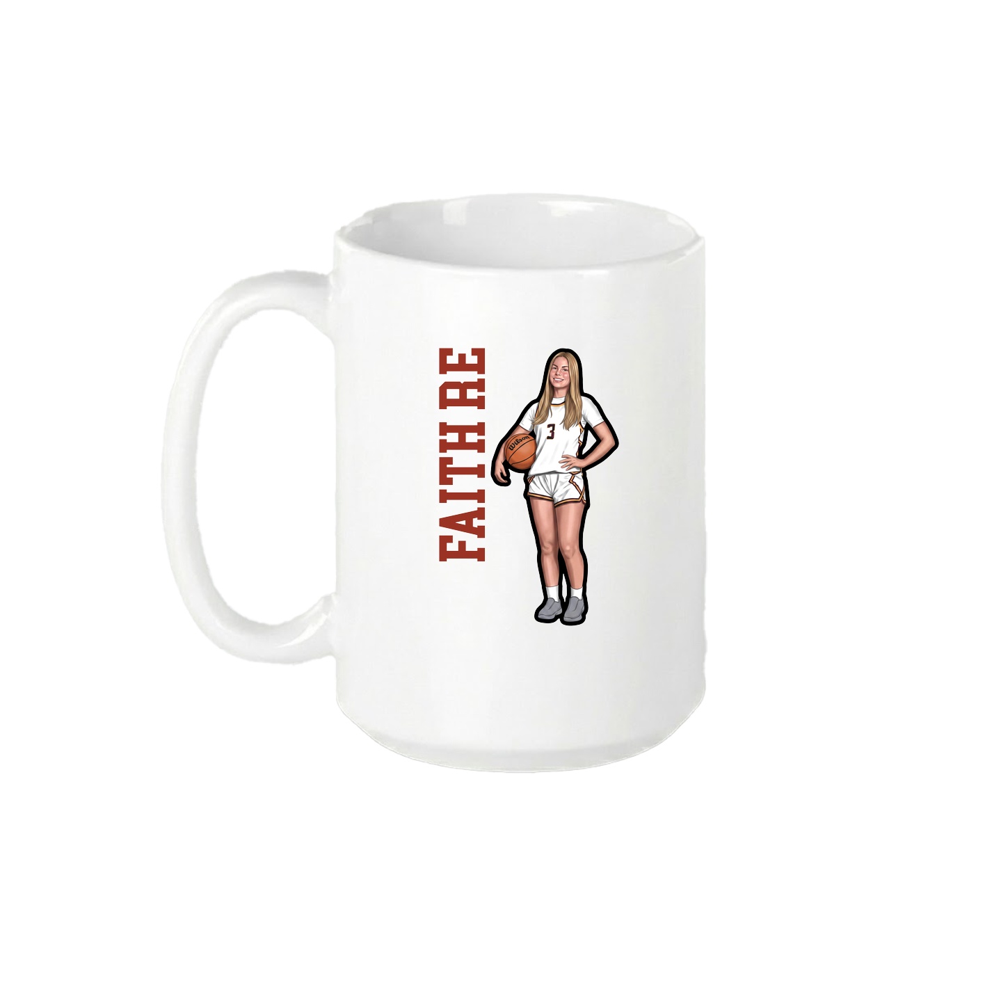 15oz Coffee Mug — Name Vertical in White