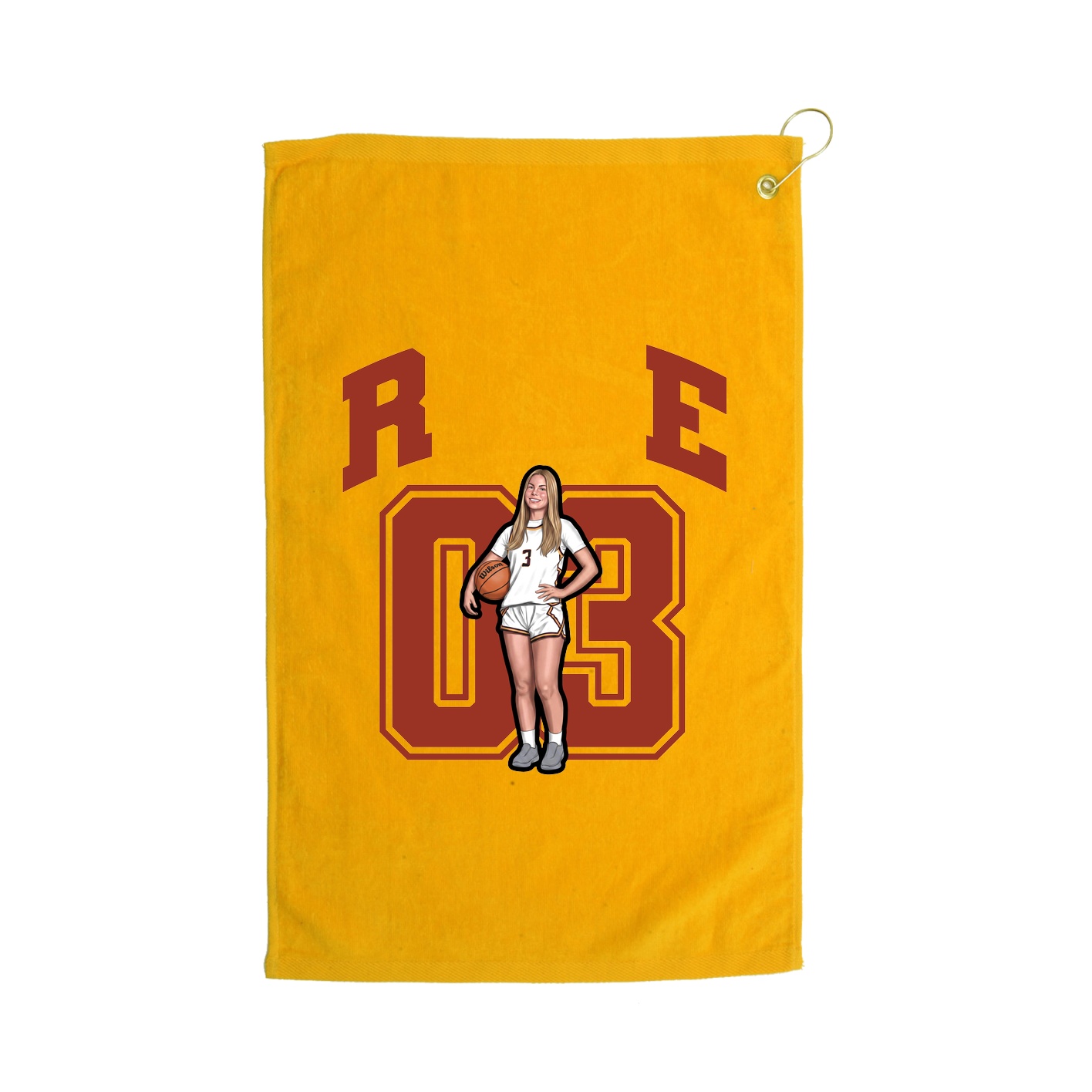Golf Towel — Number in Gold