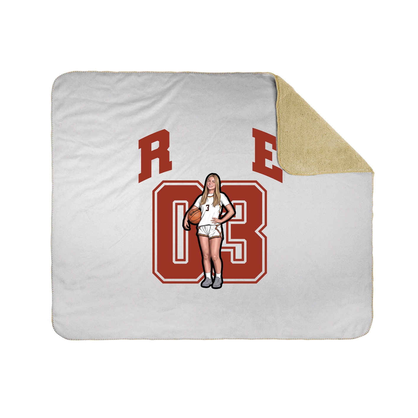 Throw Blanket — Number in White
