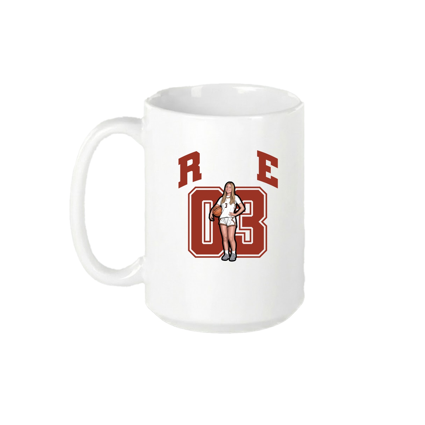 15oz Coffee Mug — Number in White