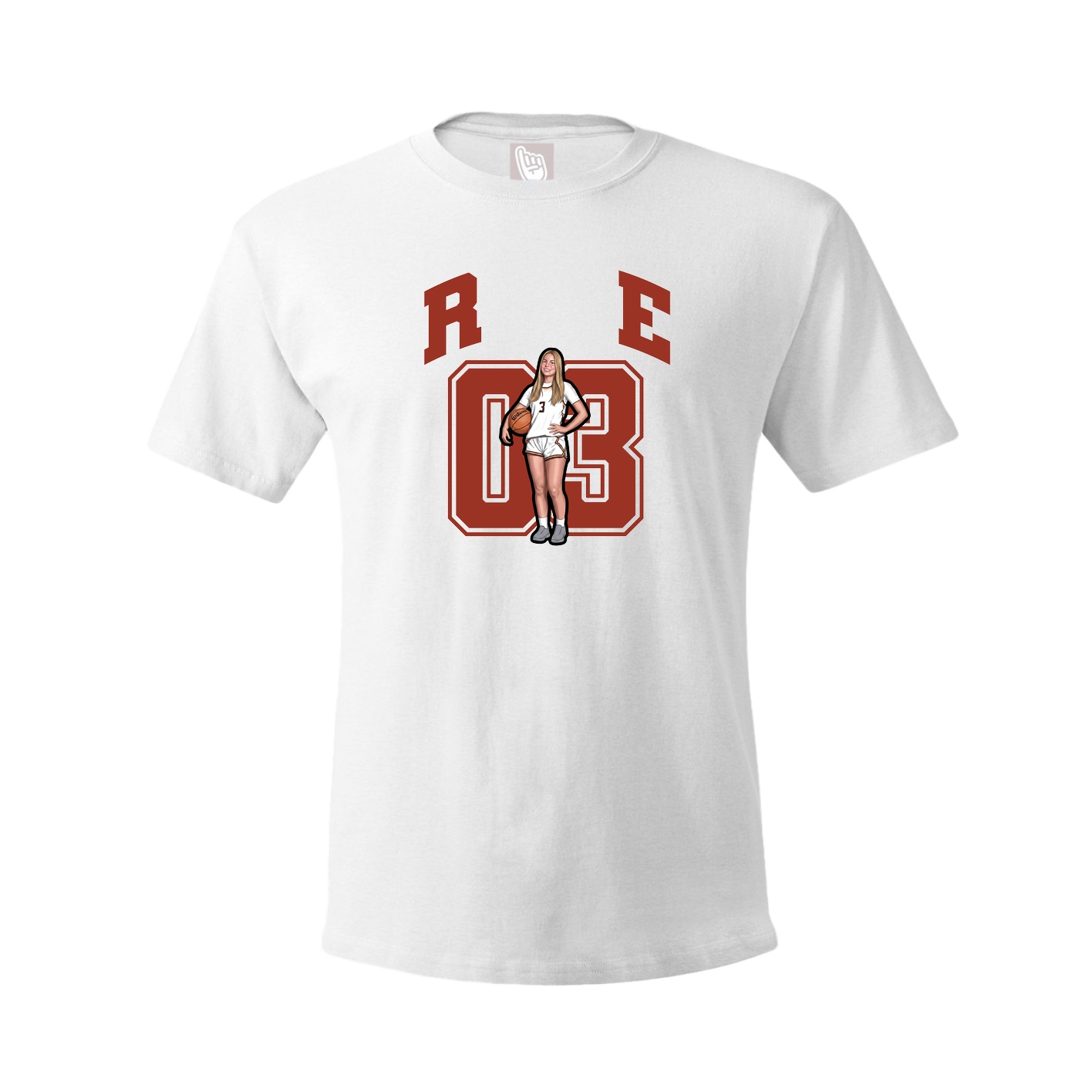 Youth Tee — Number in White