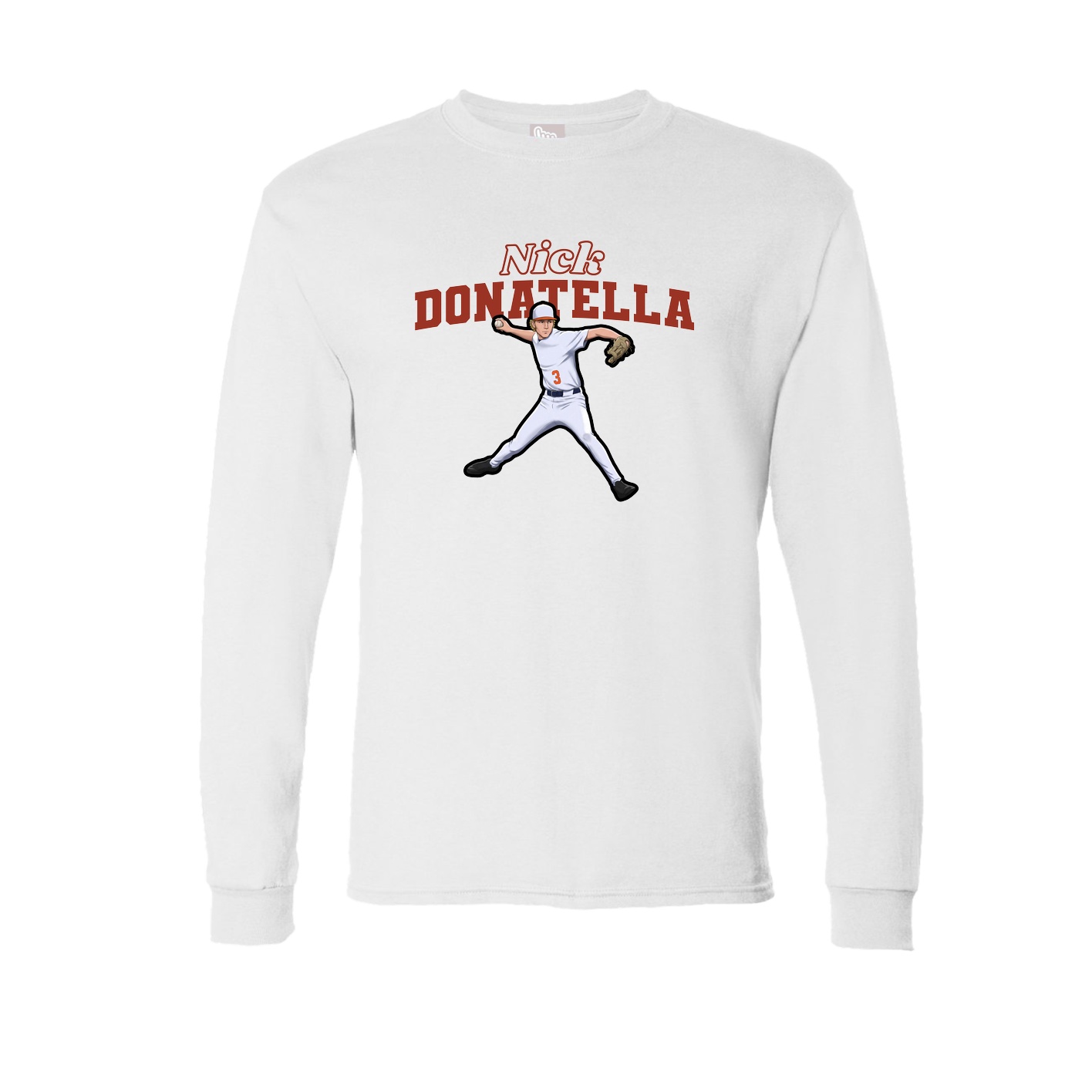 Long Sleeve Tee — Name Arch in White