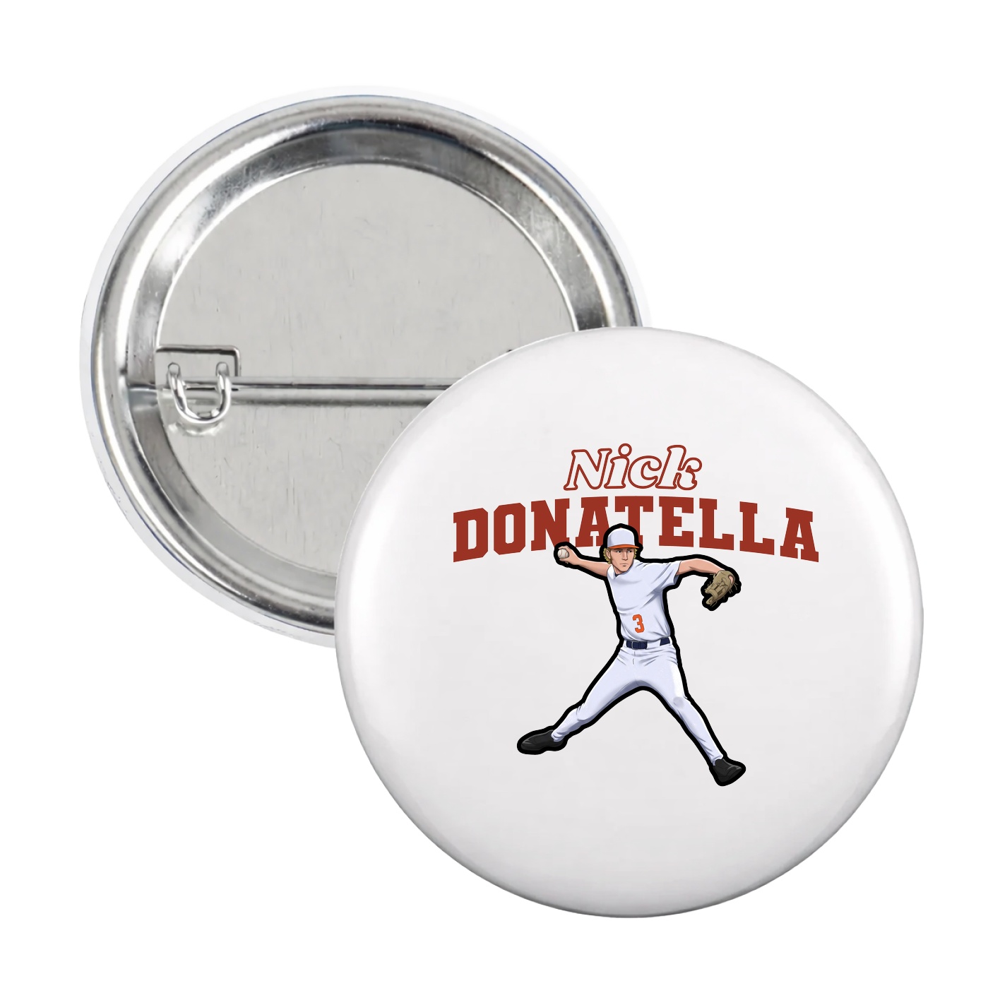 Game Day Button — Name Arch in White