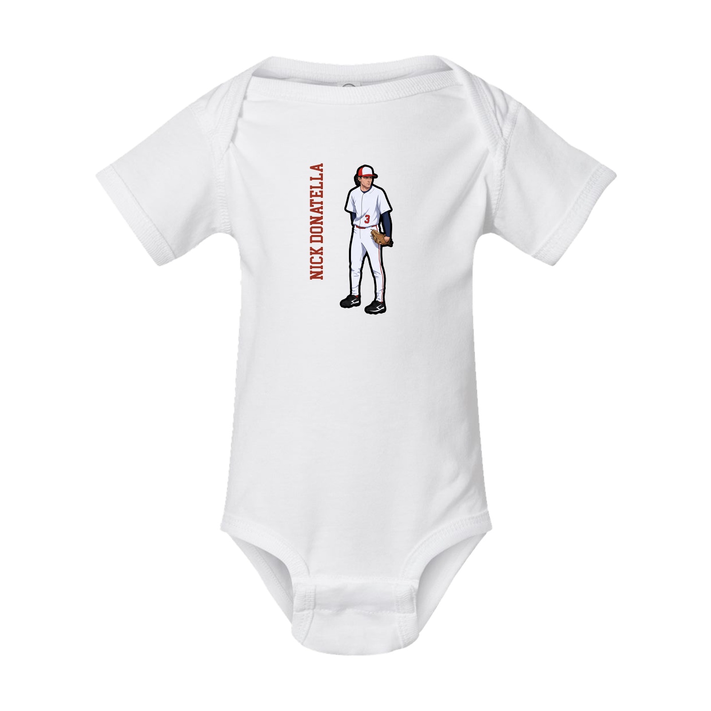 Baby Onesie — Name Vertical in White