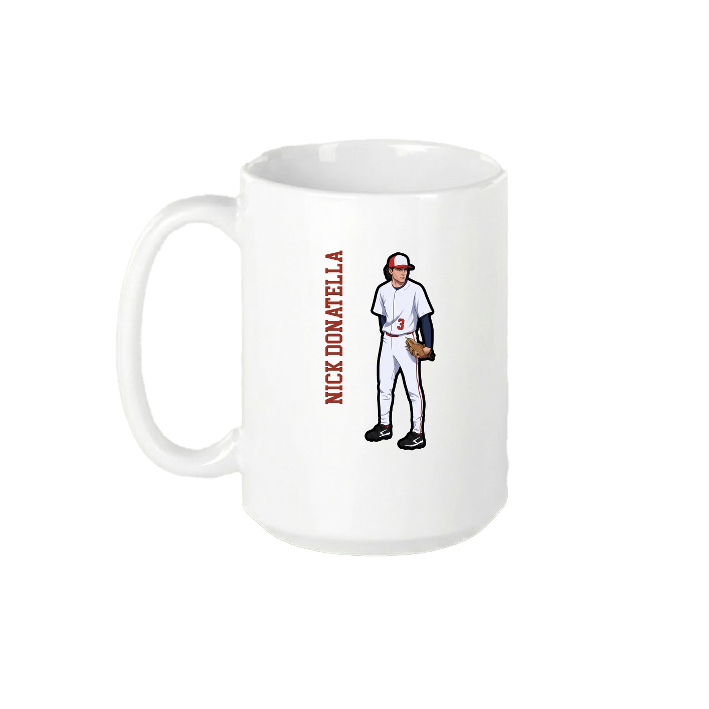 15oz Coffee Mug — Name Vertical in White